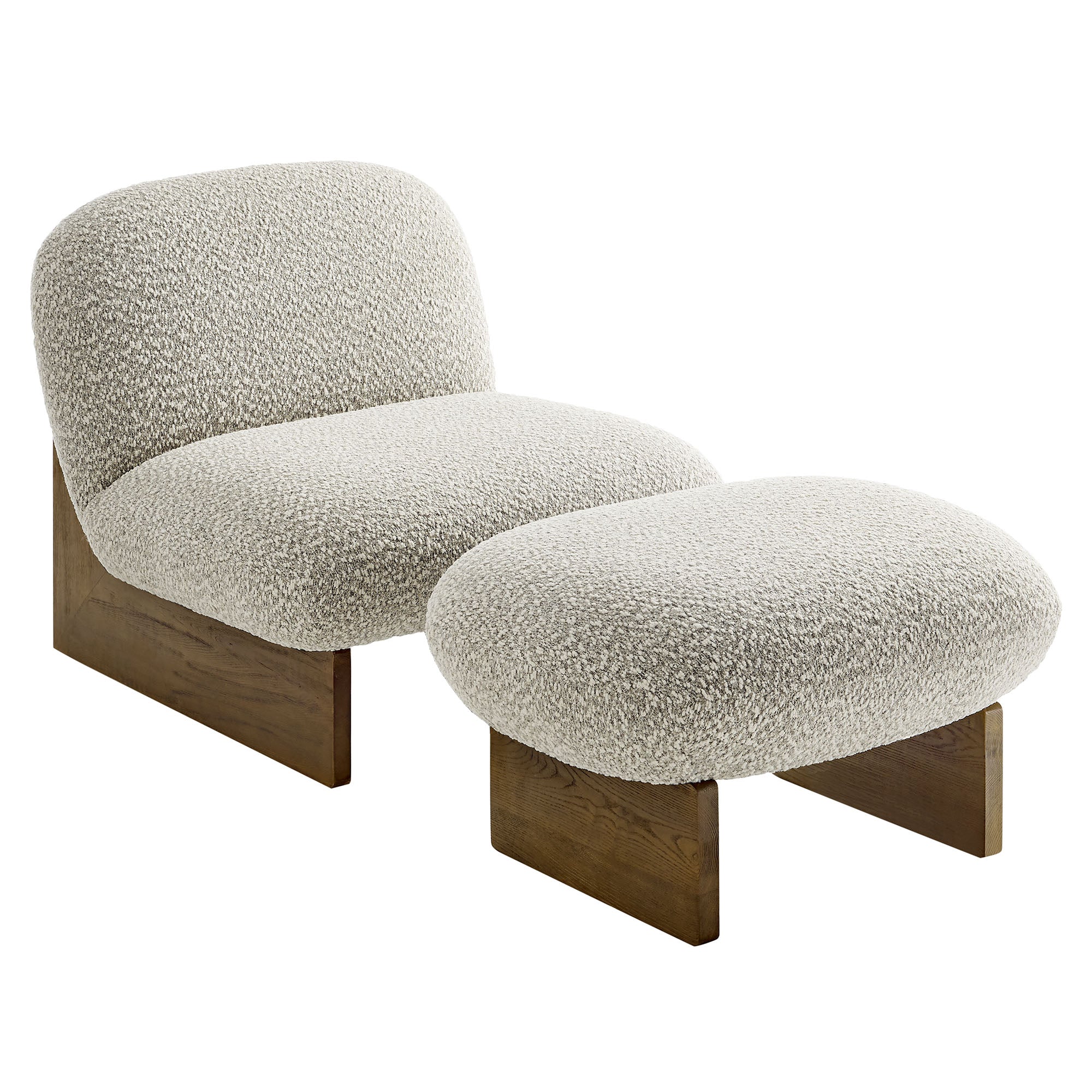 Loyal Boucle Fabric Accent Chair and Ottoman Set by Modway - Image 11