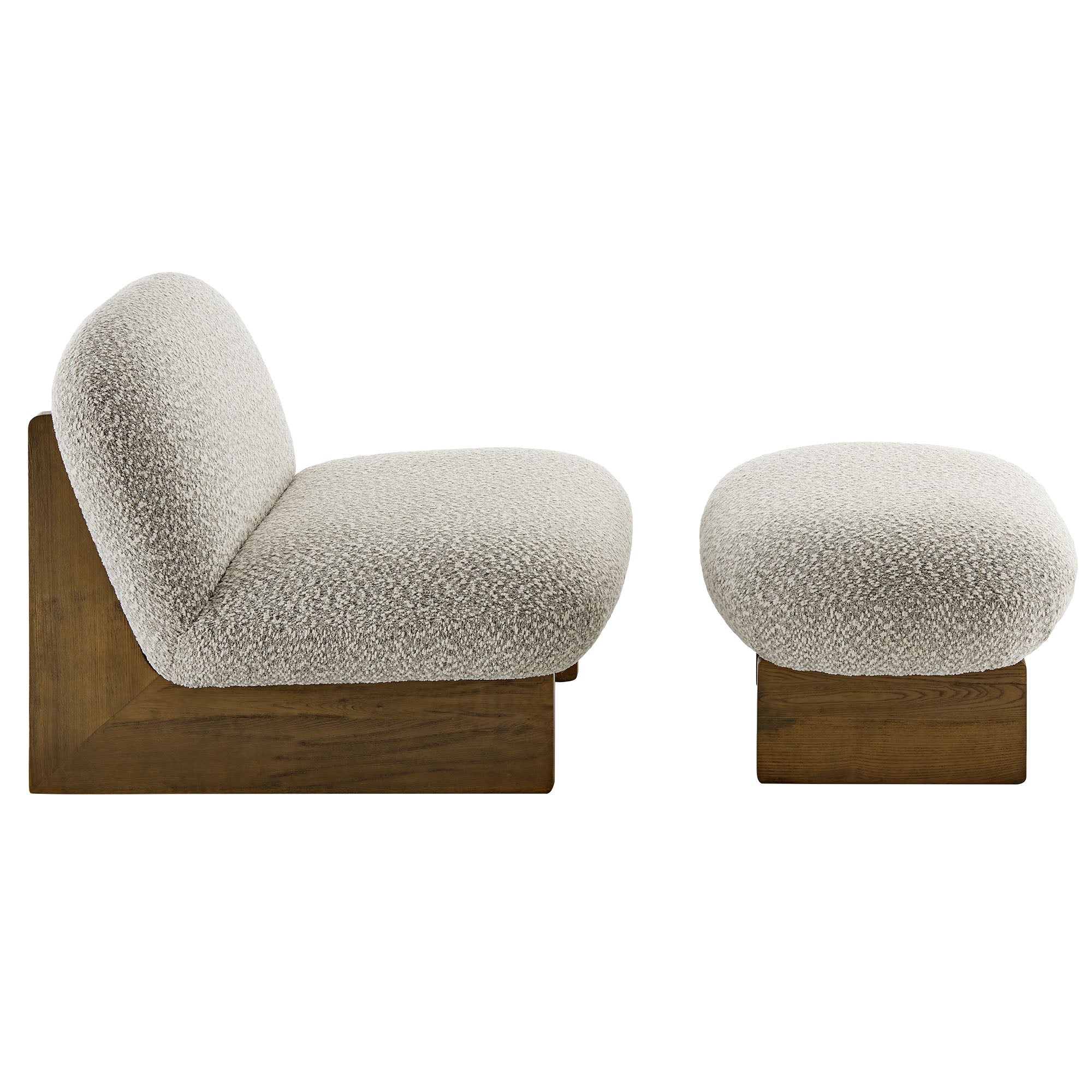 Loyal Boucle Fabric Accent Chair and Ottoman Set by Modway - Image 12