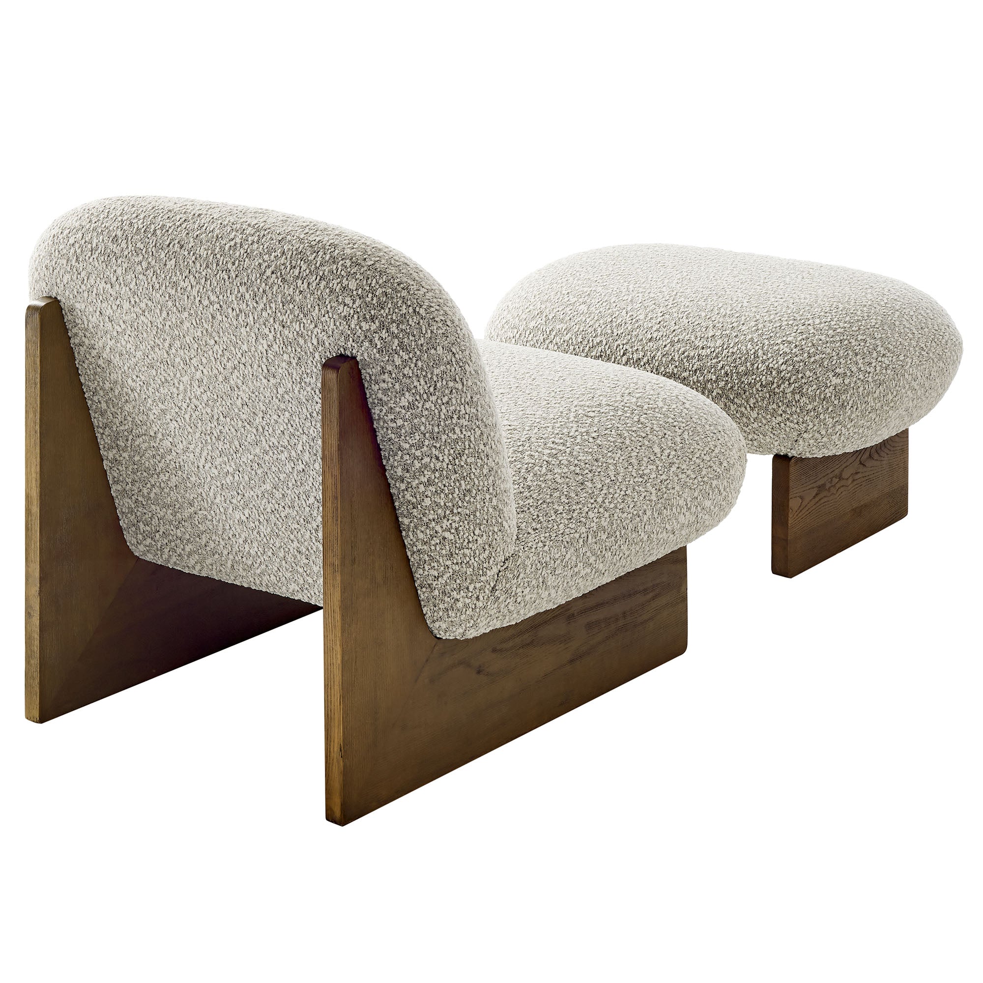 Loyal Boucle Fabric Accent Chair and Ottoman Set by Modway - Image 13