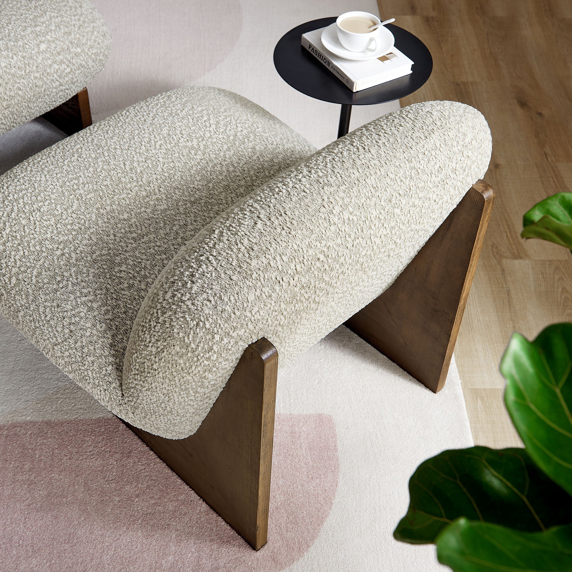 Loyal Boucle Fabric Accent Chair and Ottoman Set by Modway - Image 17