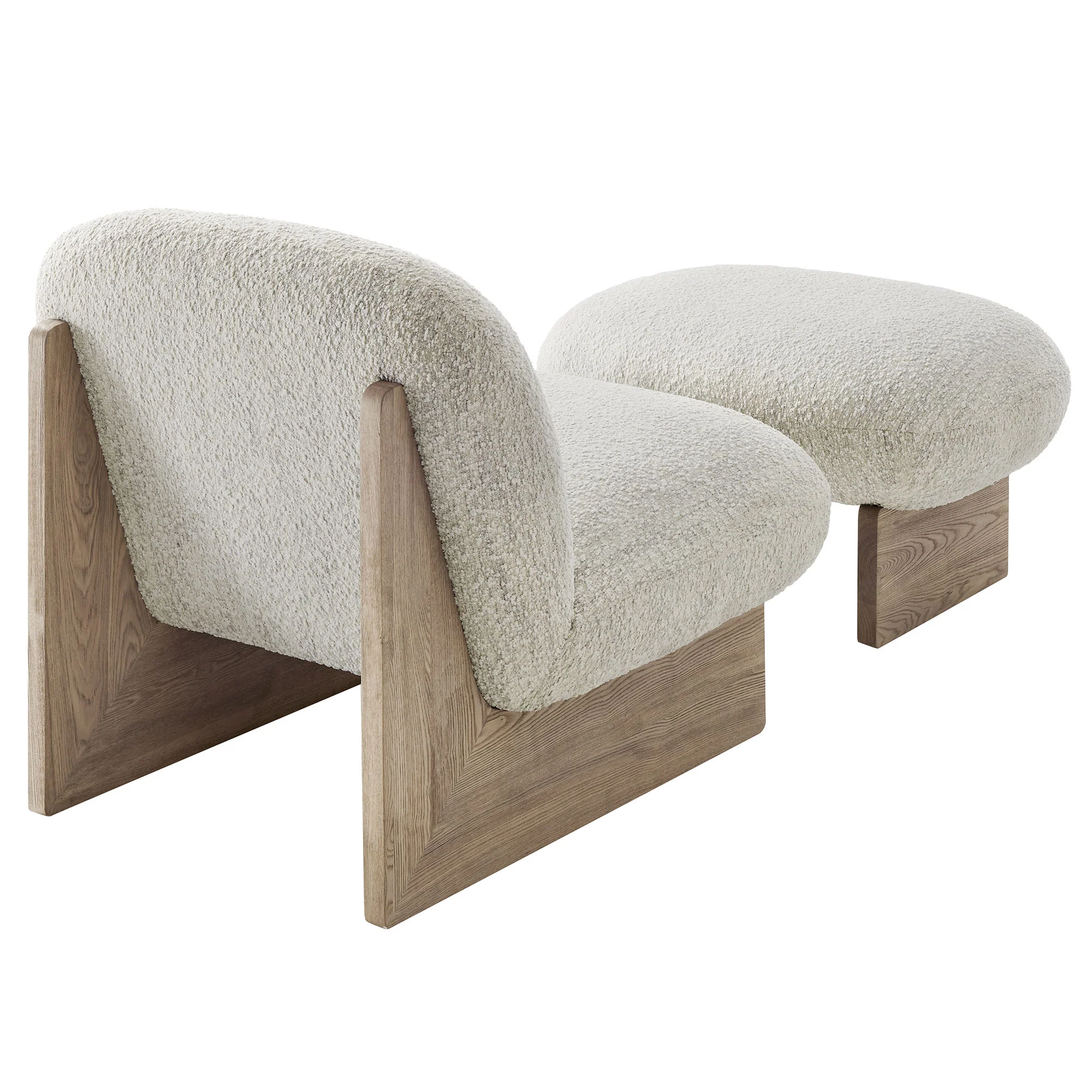 Loyal Boucle Fabric Accent Chair and Ottoman Set by Modway - Image 4