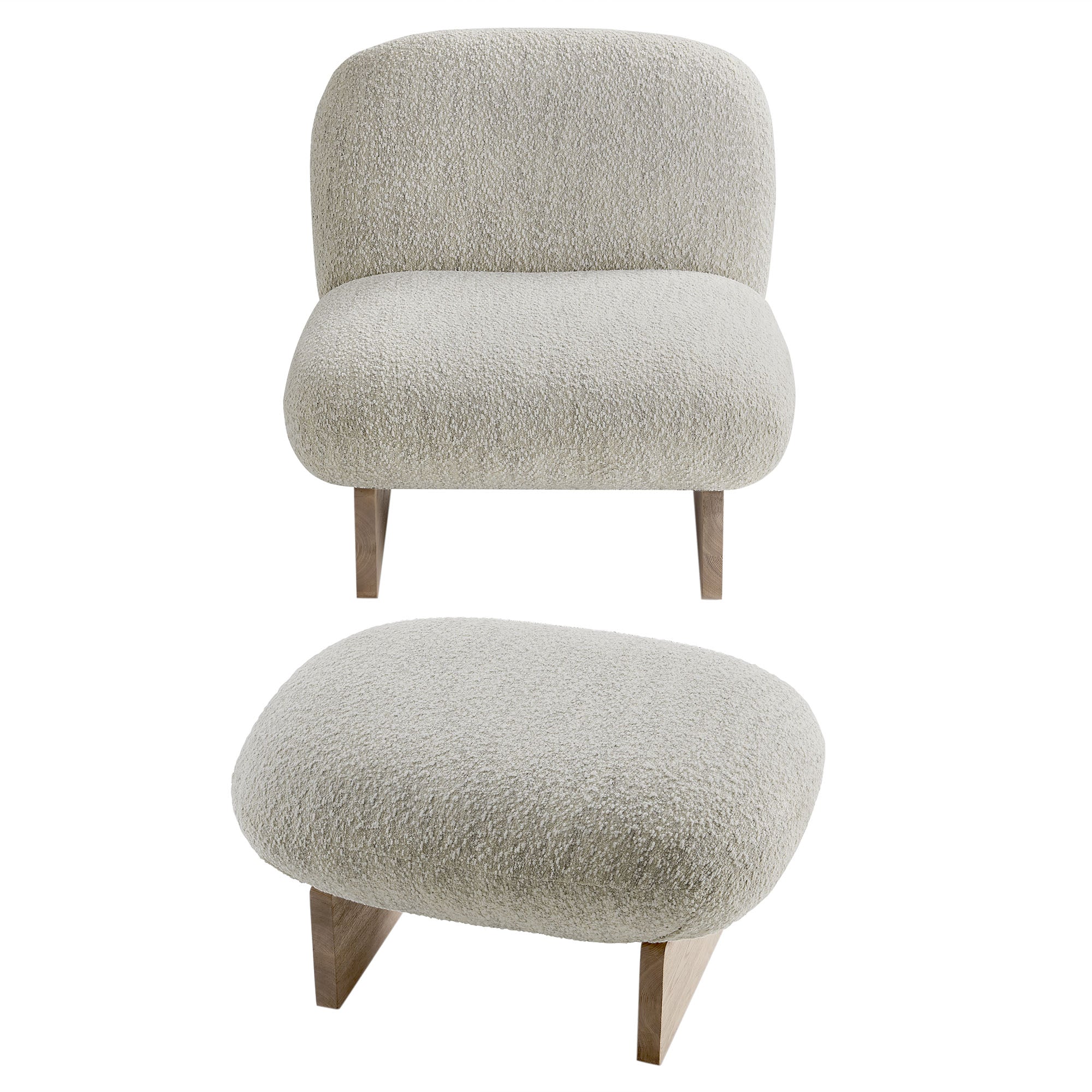 Loyal Boucle Fabric Accent Chair and Ottoman Set by Modway - Image 5