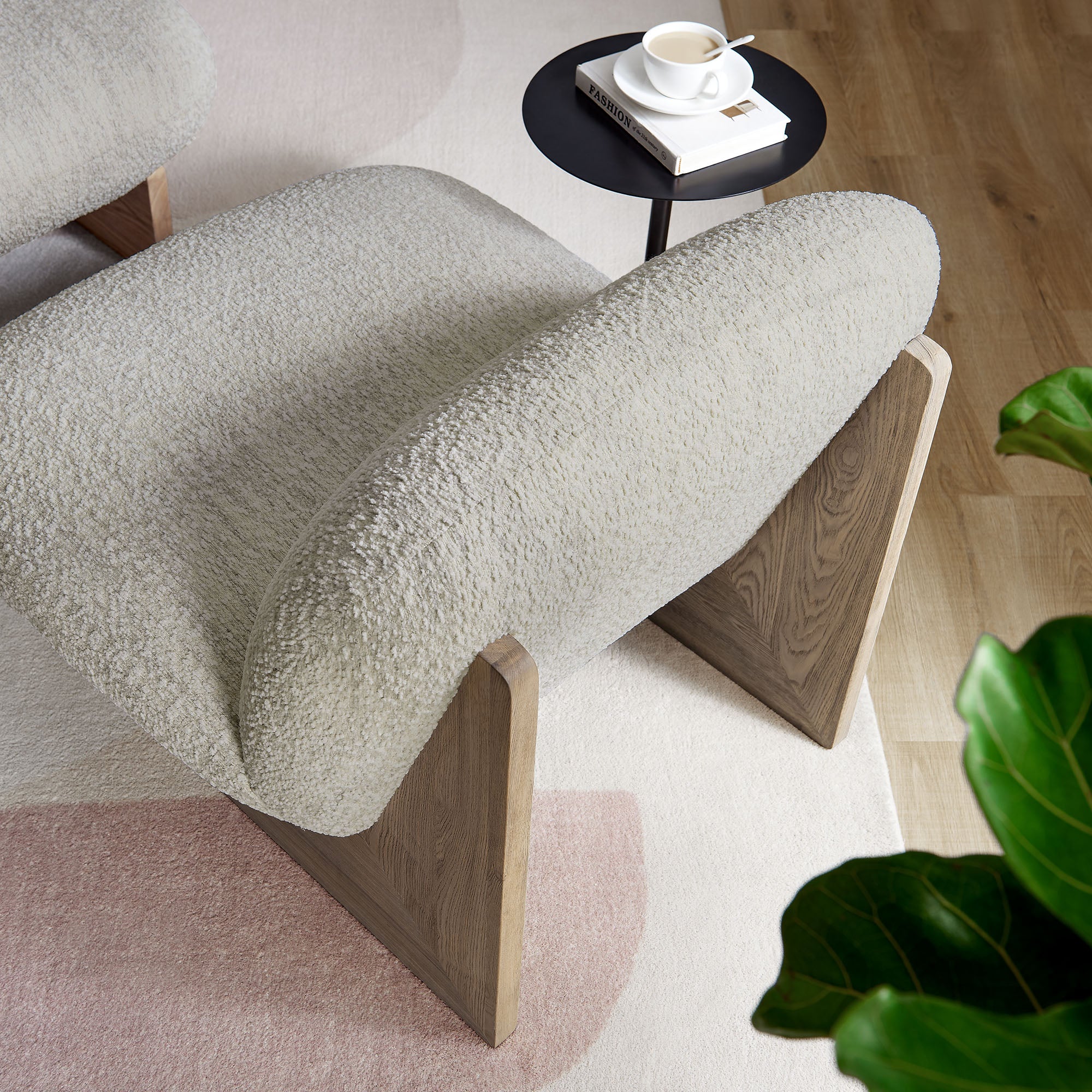 Loyal Boucle Fabric Accent Chair and Ottoman Set by Modway - Image 8