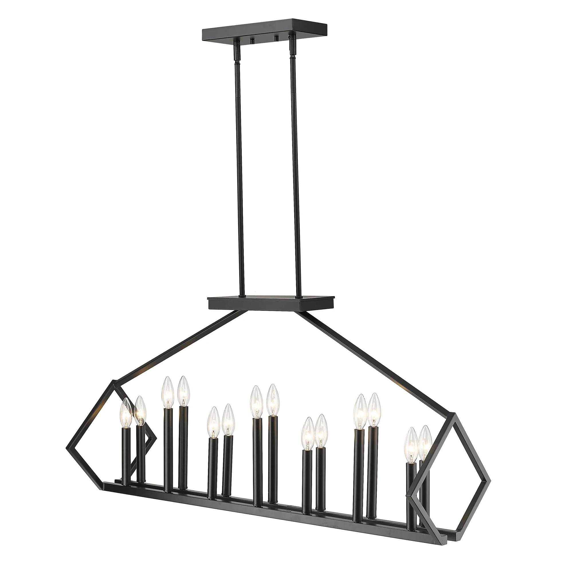 Luca 14-Light Matte Black Island Pendant By Homeroots - Image 2