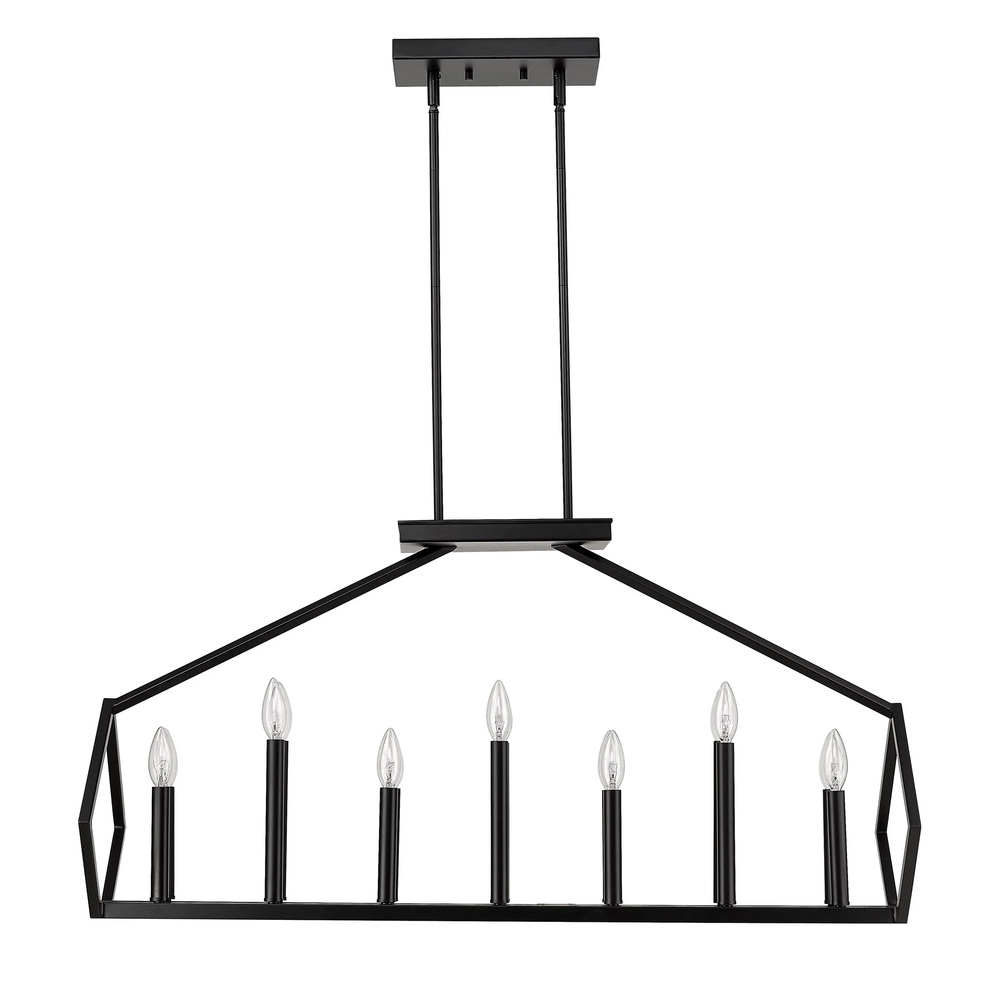 Luca 14-Light Matte Black Island Pendant By Homeroots - Image 3