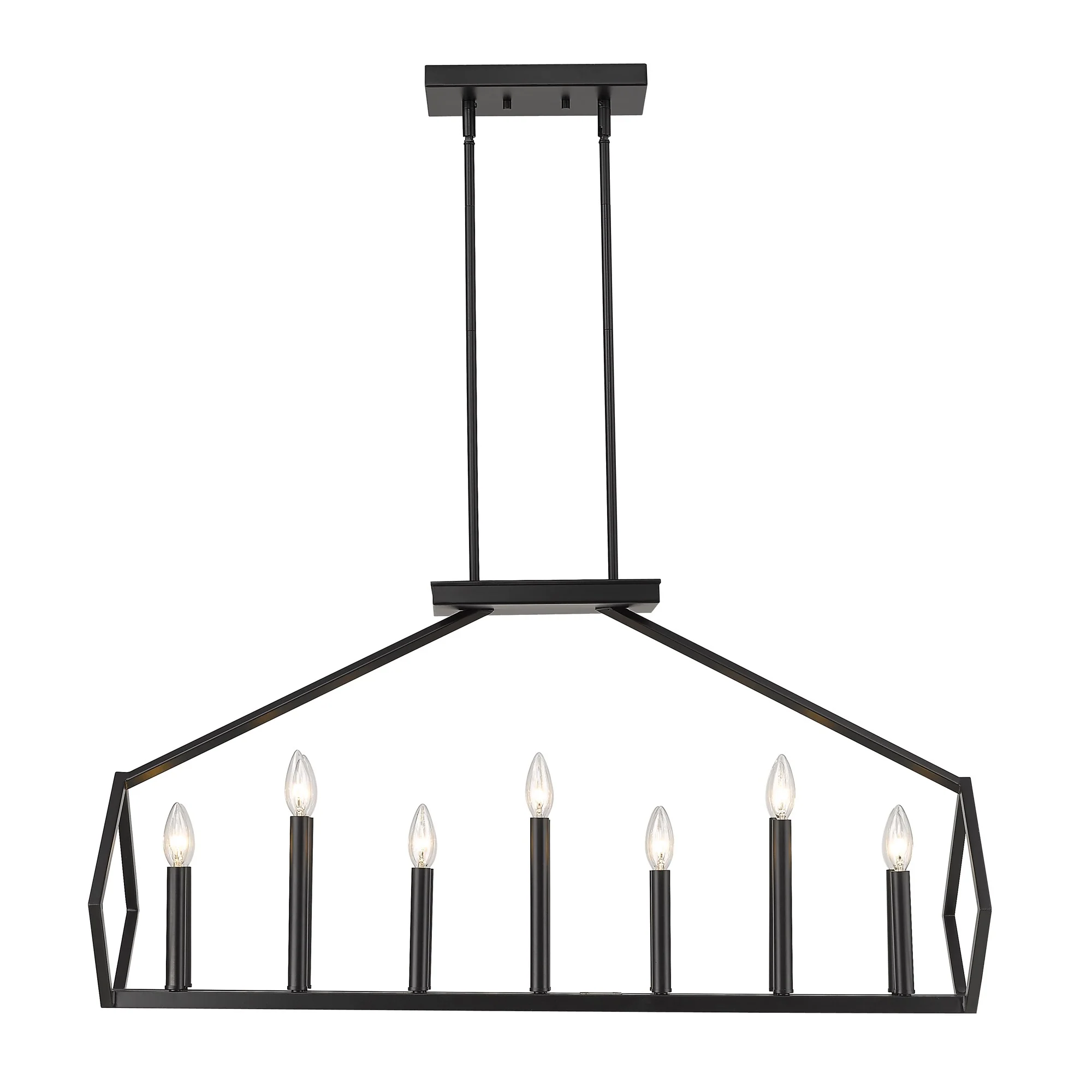 Luca 14-Light Matte Black Island Pendant By Homeroots - Image 4