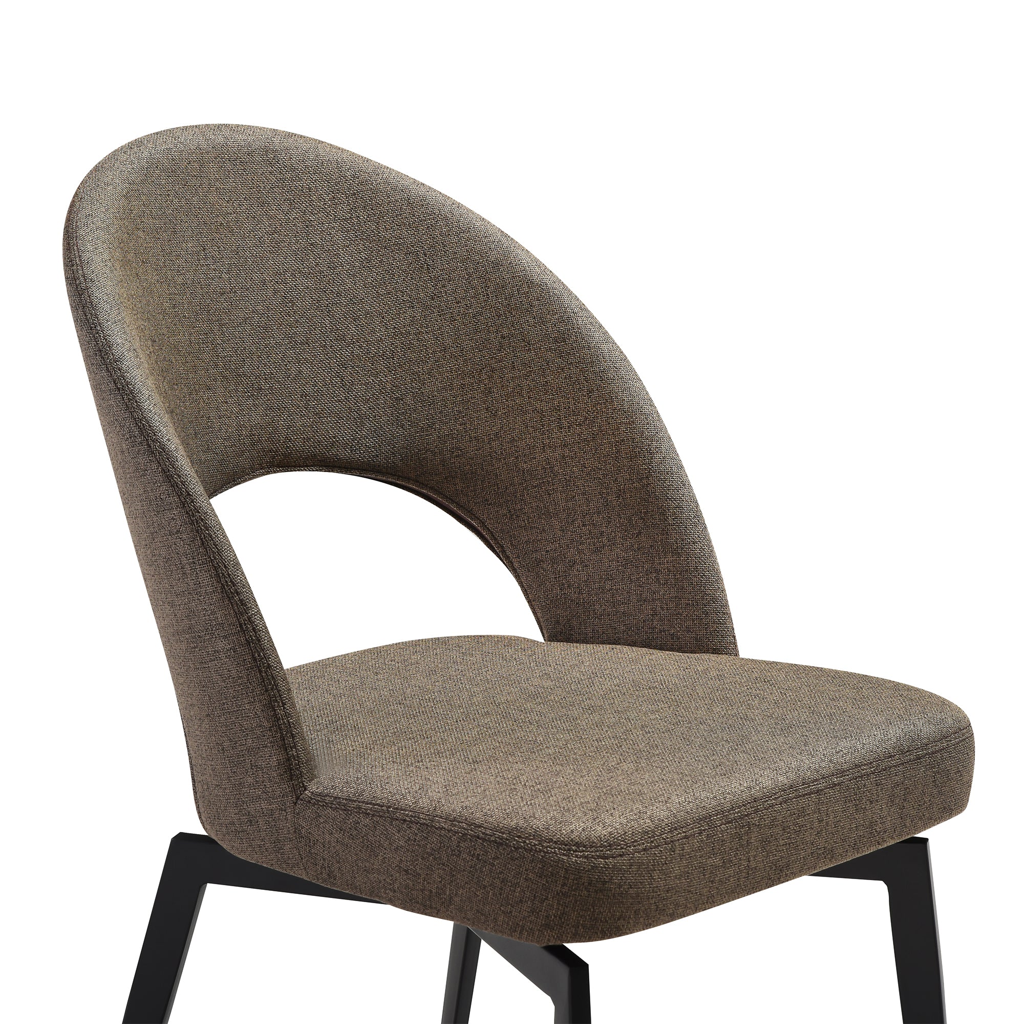 Lucia Swivel Upholstered Dining Chair in Gray Fabric with Black Metal Legs - Set of 2 By Armen Living - Image 18
