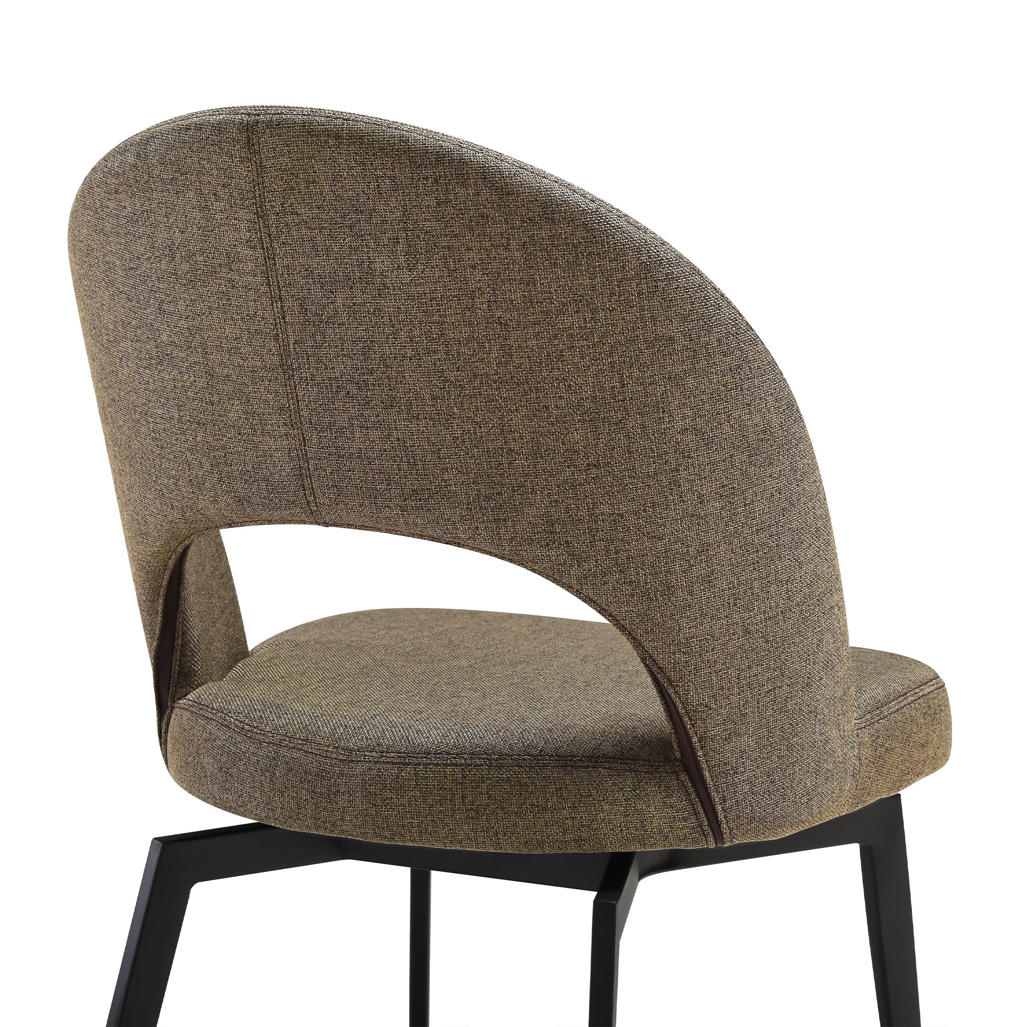 Lucia Swivel Upholstered Dining Chair in Gray Fabric with Black Metal Legs - Set of 2 By Armen Living - Image 19