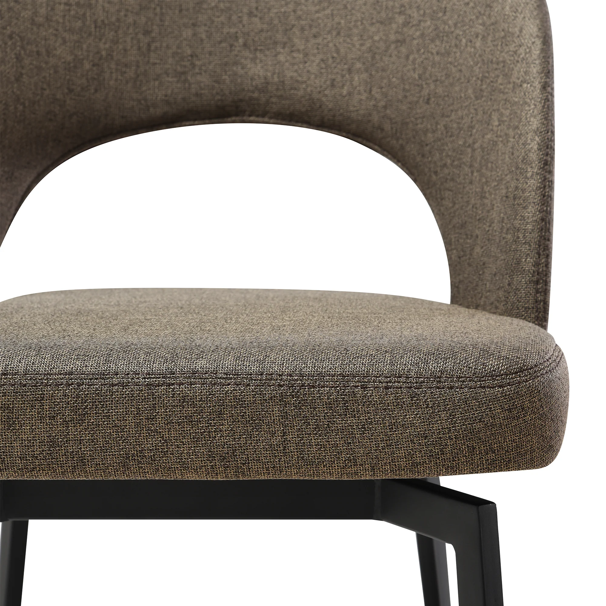 Lucia Swivel Upholstered Dining Chair in Gray Fabric with Black Metal Legs - Set of 2 By Armen Living - Image 22