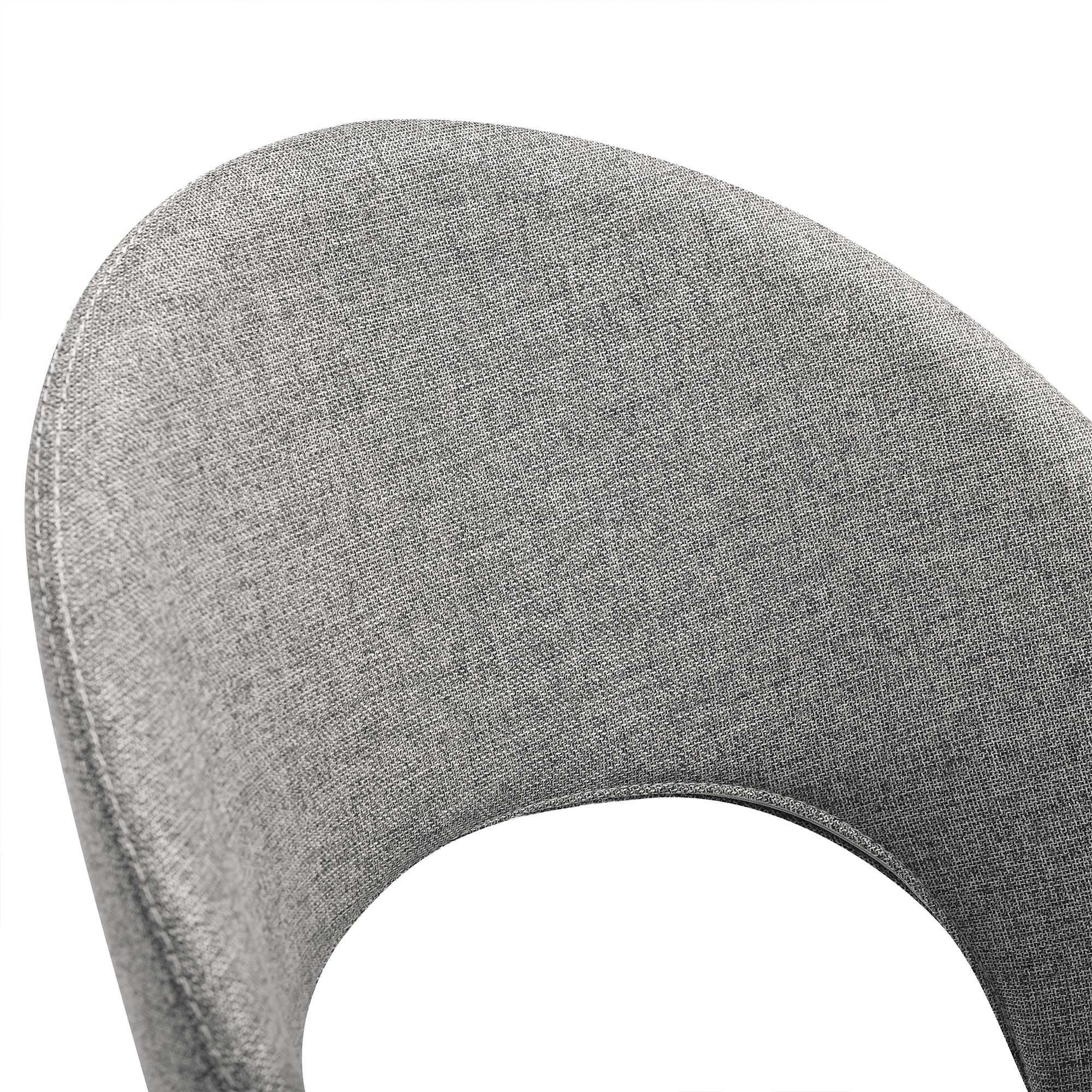 Lucia Swivel Upholstered Dining Chair in Gray Fabric with Black Metal Legs - Set of 2 By Armen Living - Image 9