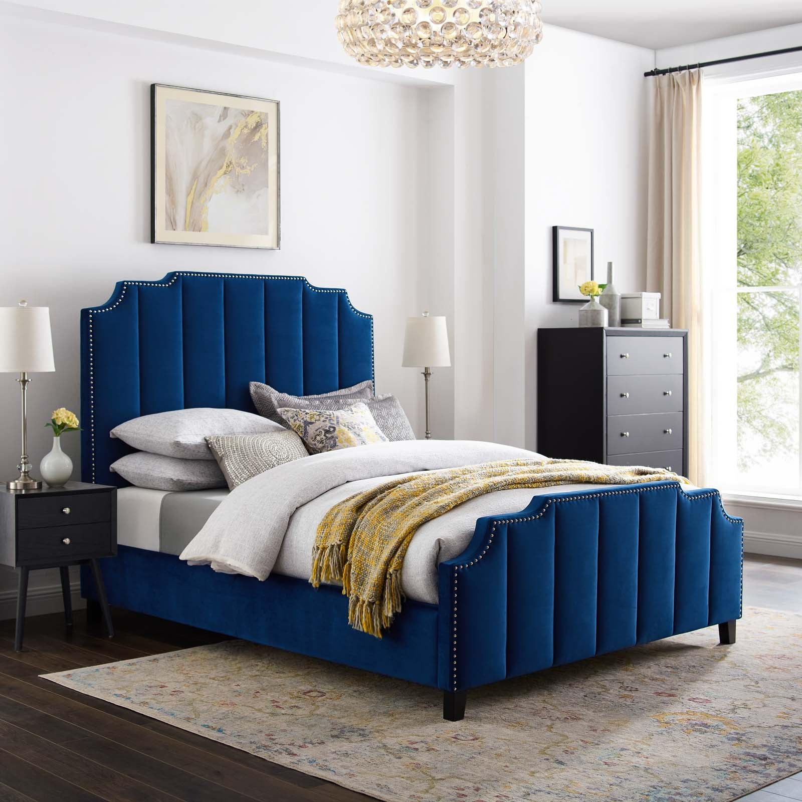 Lucille Queen Performance Velvet Platform Bed By Modway - MOD-6281 - Image 10