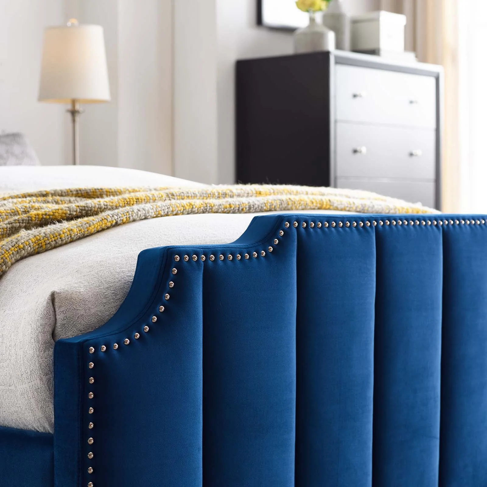 Lucille Queen Performance Velvet Platform Bed By Modway - MOD-6281 - Image 18