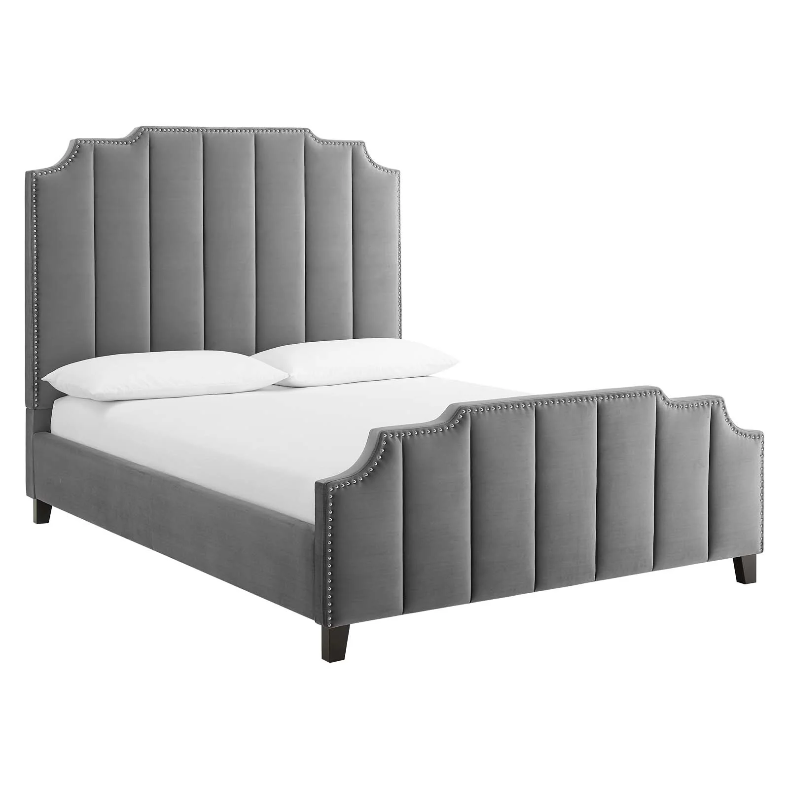 Lucille Queen Performance Velvet Platform Bed By Modway - MOD-6281 - Image 2