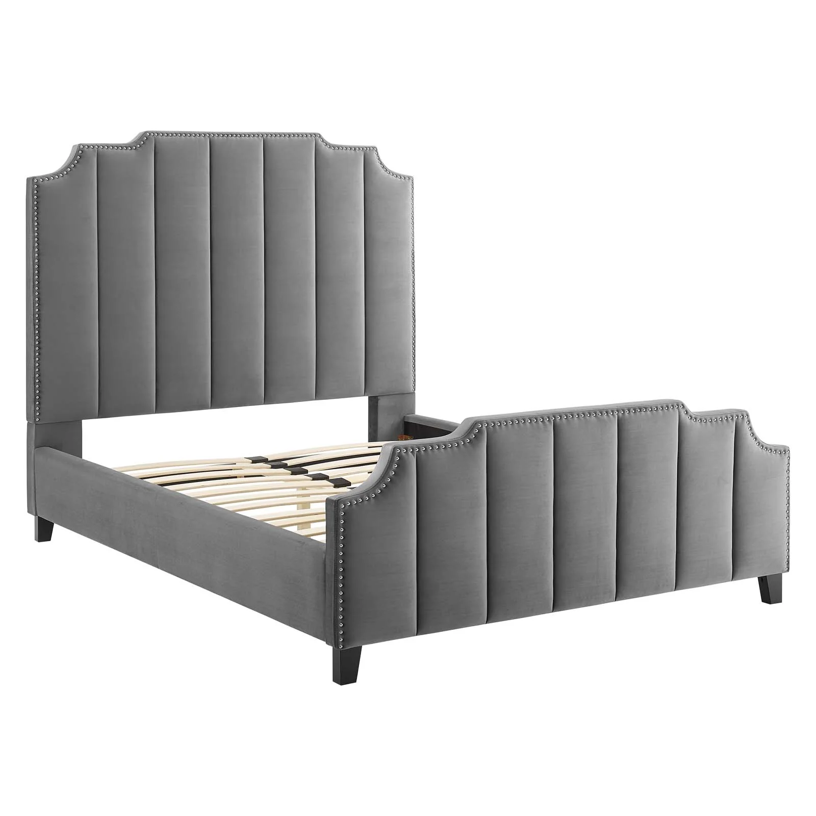Lucille Queen Performance Velvet Platform Bed By Modway - MOD-6281 - Image 3