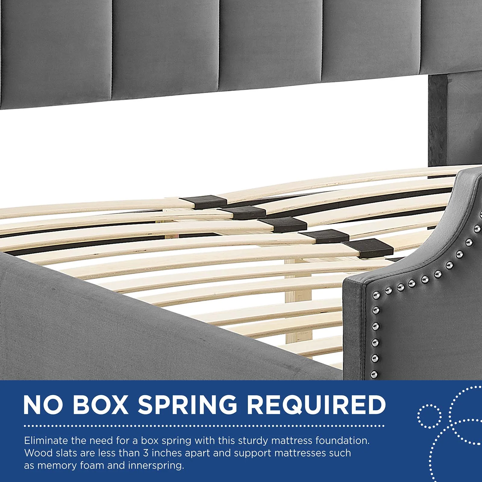 Lucille Queen Performance Velvet Platform Bed By Modway - MOD-6281 - Image 8