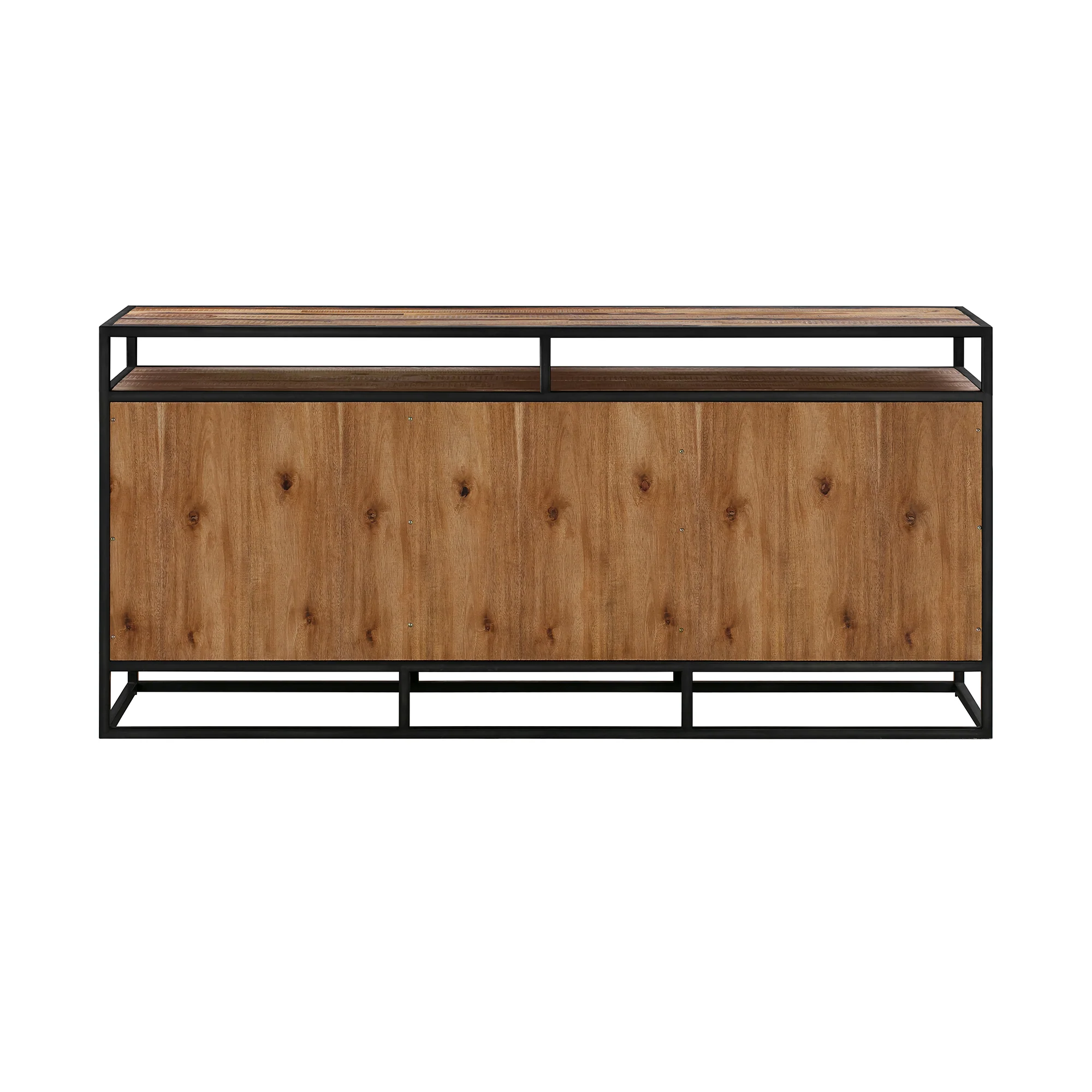 Ludgate 3 Drawer Sideboard Buffet in Acacia and Black Metal By Armen Living - Image 5