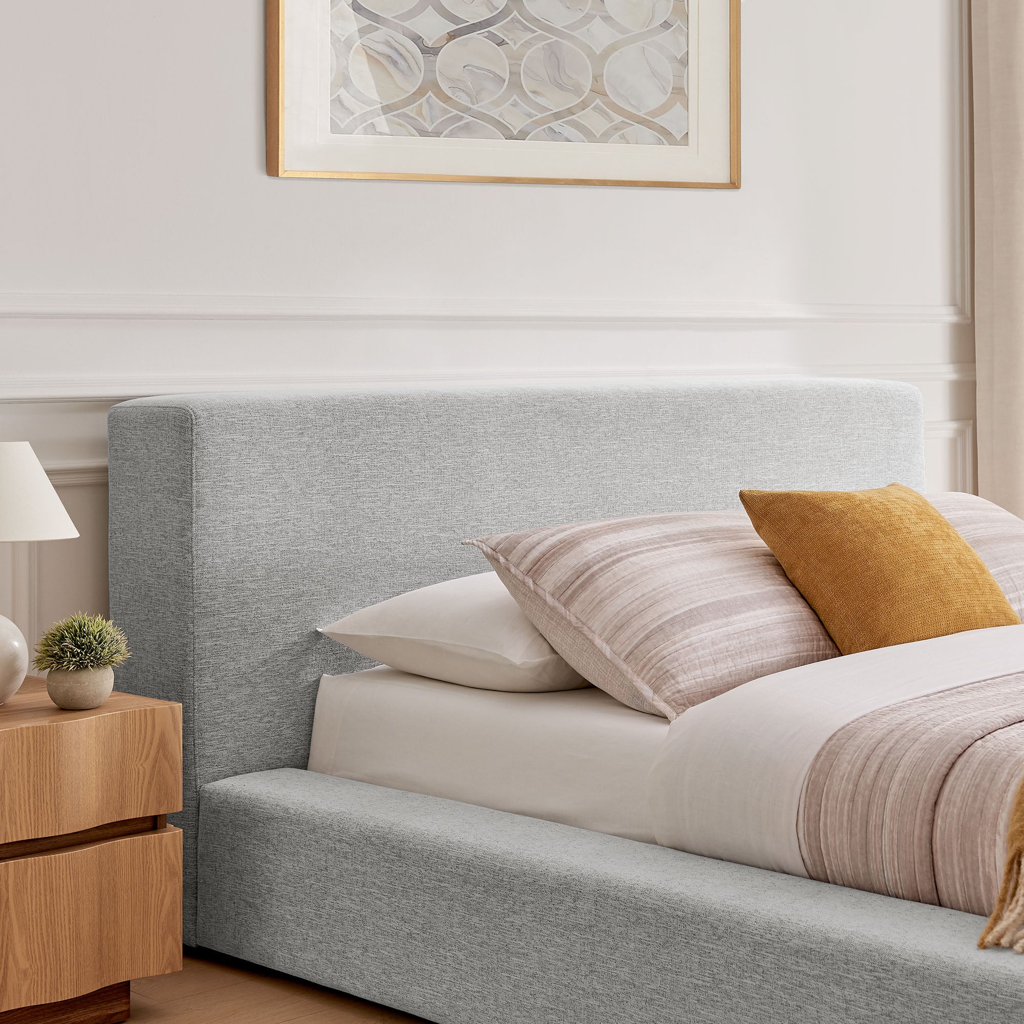 Luma Chenille Upholstered King Platform Bed Frame by Modway - Image 15