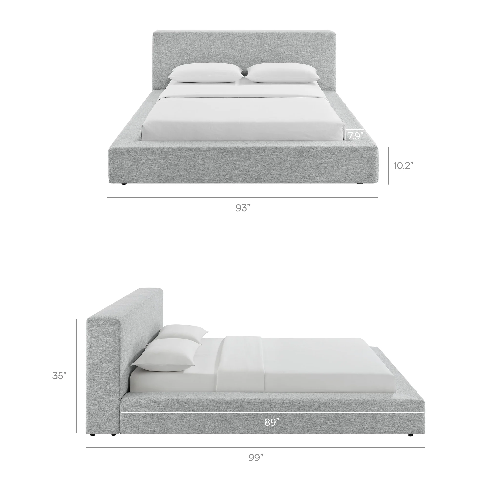 Luma Chenille Upholstered King Platform Bed Frame by Modway - Image 19