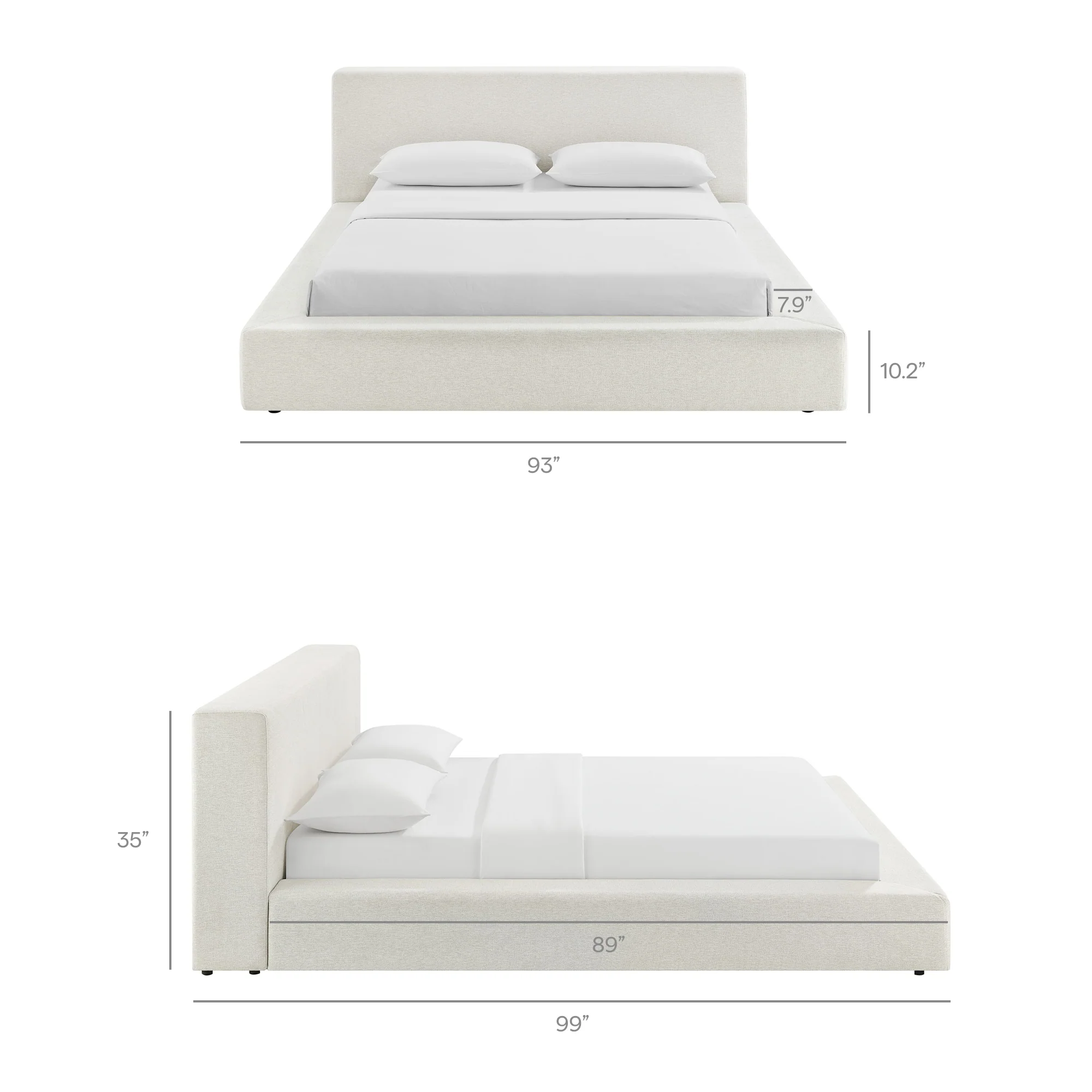 Luma Chenille Upholstered King Platform Bed Frame by Modway - Image 9