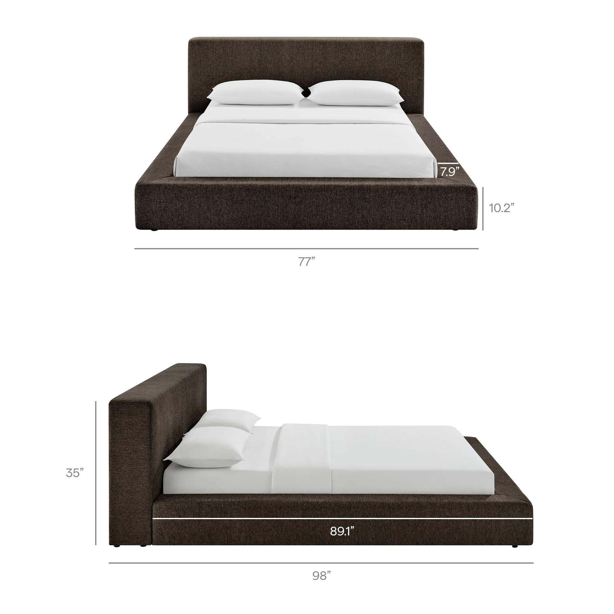 Luma Chenille Upholstered Queen Platform Bed Frame by Modway - Image 19