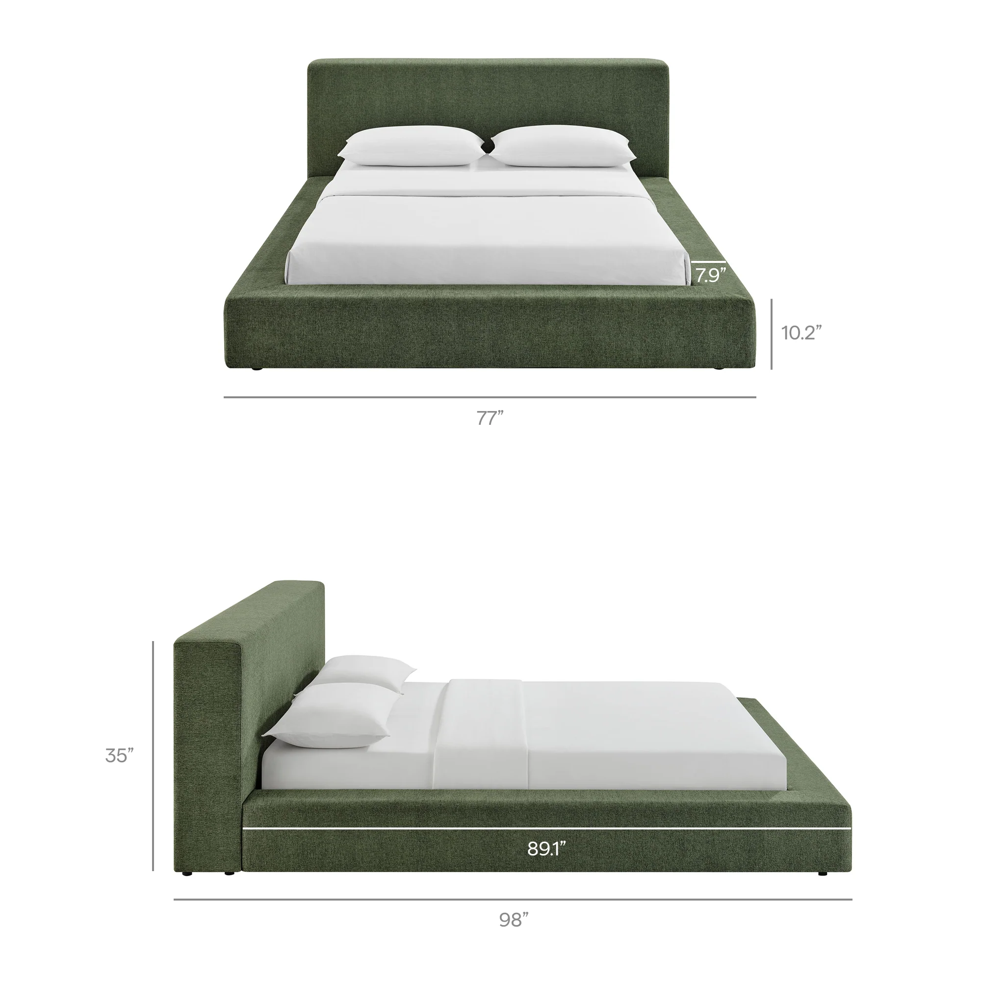 Luma Chenille Upholstered Queen Platform Bed Frame by Modway - Image 9