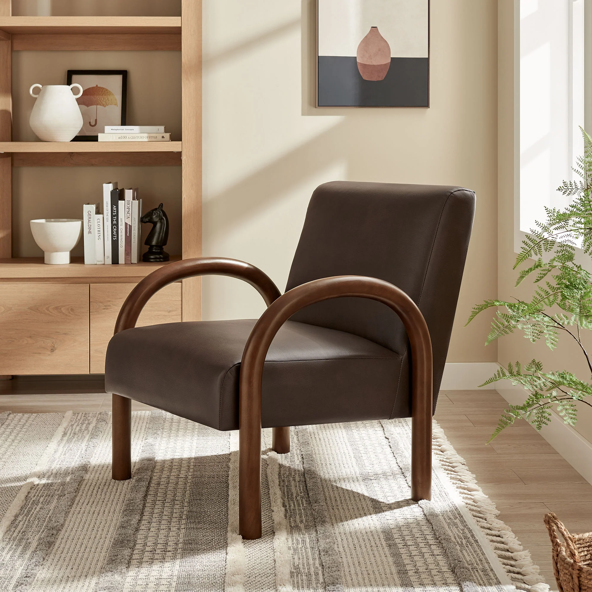 Lunet Faux Leather Upholstered Accent Chair by Modway - Image 7