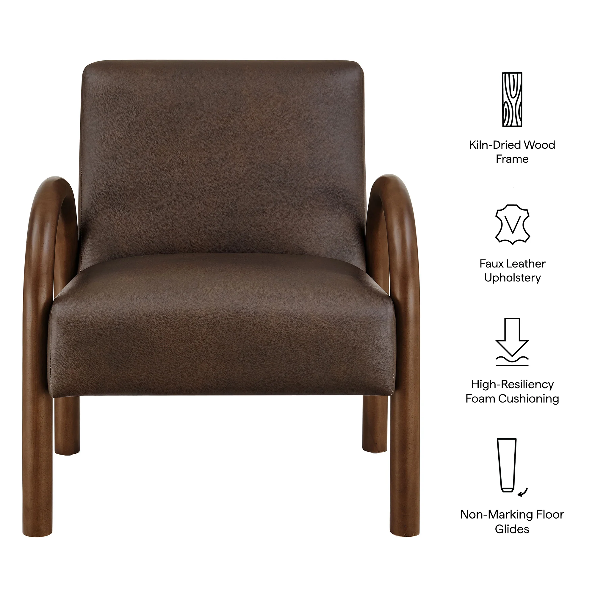Lunet Faux Leather Upholstered Accent Chair by Modway - Image 8
