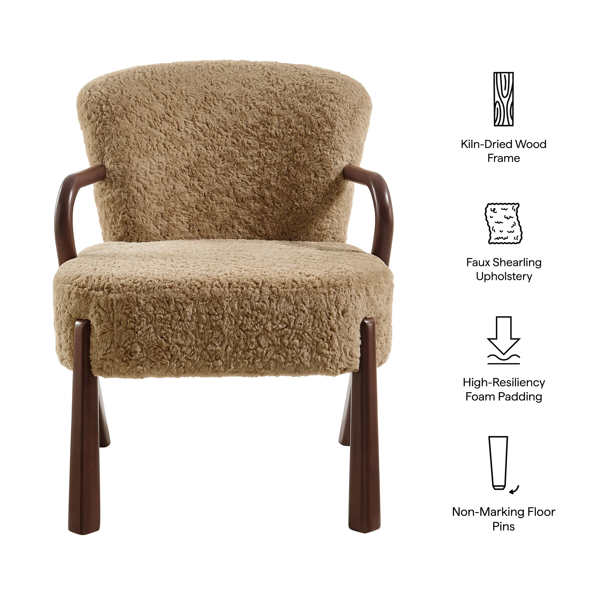 Lunet Faux Shearling Accent Armchair by Modway - Image 17