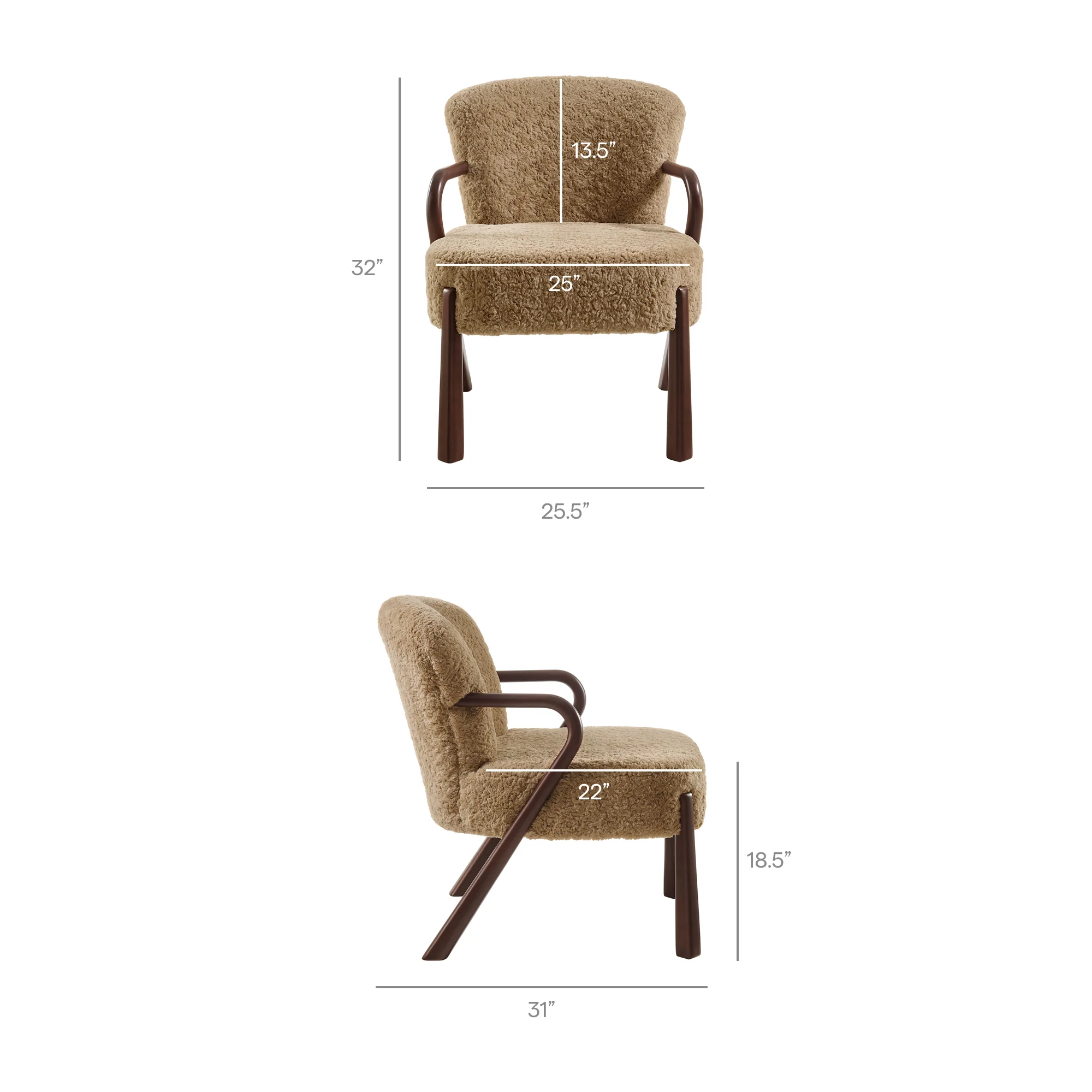 Lunet Faux Shearling Accent Armchair by Modway - Image 18