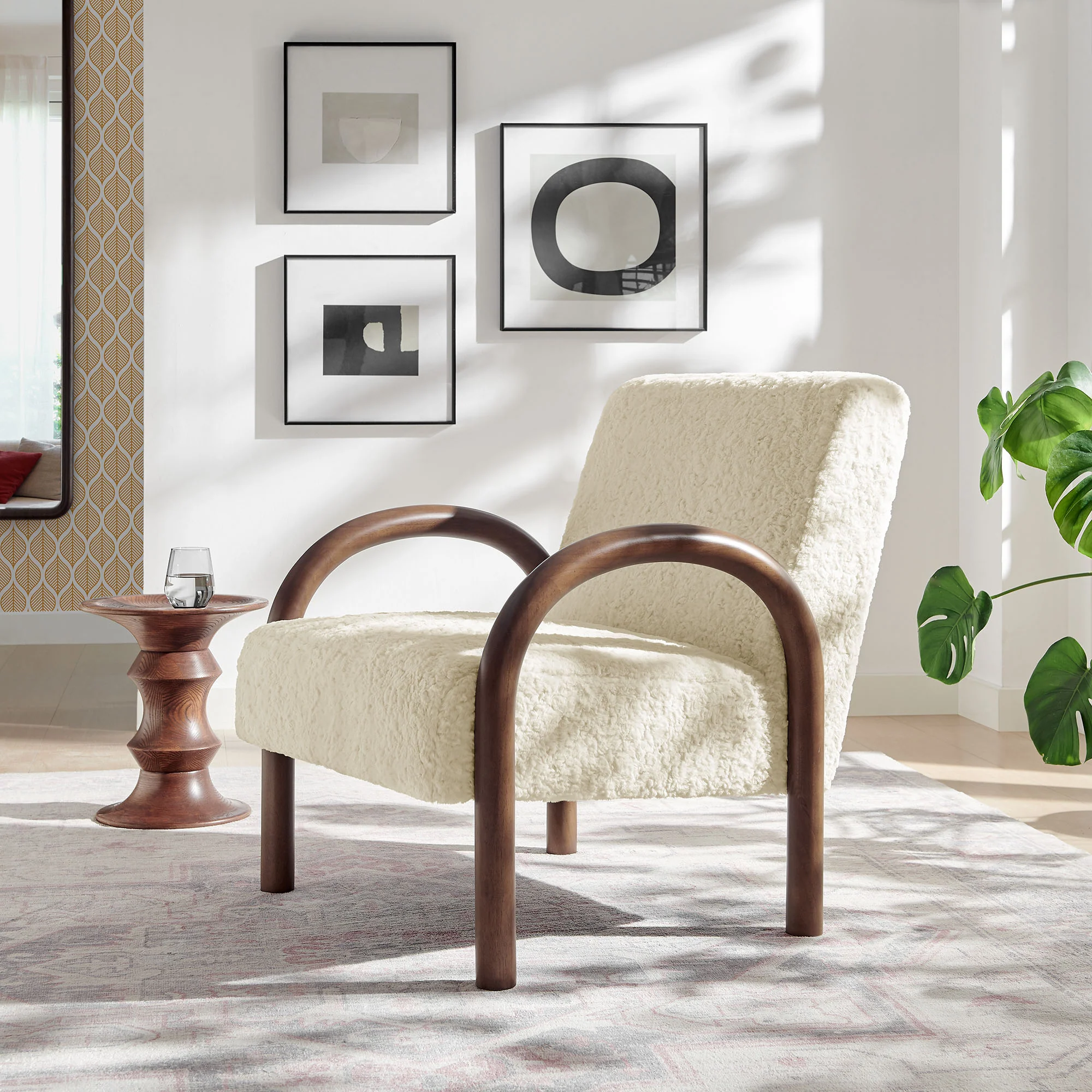 Lunet Faux Shearling Accent Armchair by Modway - Image 7