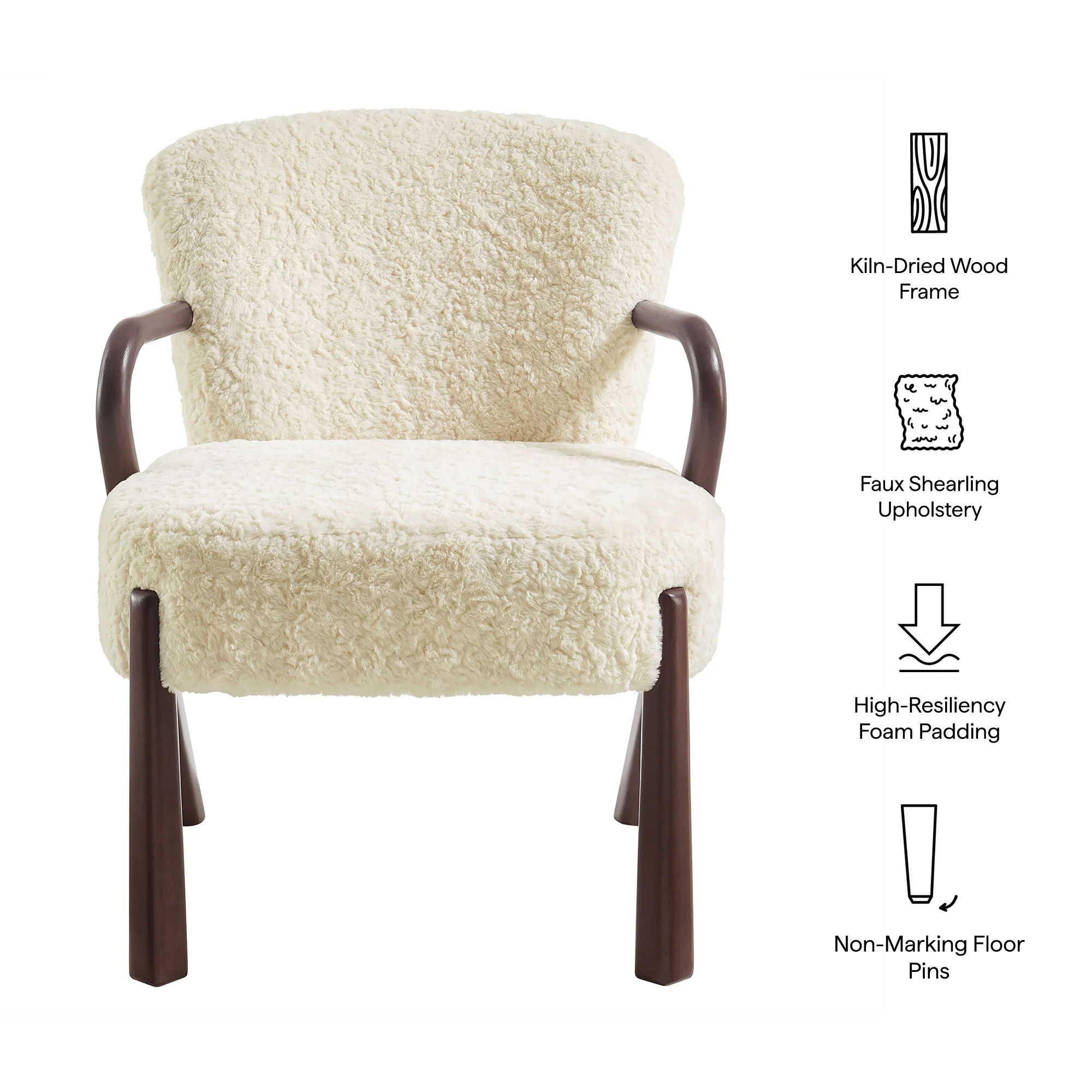 Lunet Faux Shearling Accent Armchair by Modway - Image 8