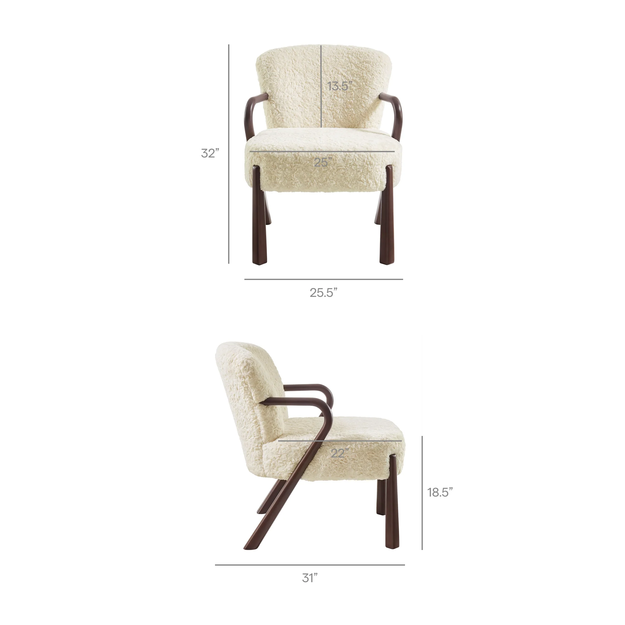 Lunet Faux Shearling Accent Armchair by Modway - Image 9