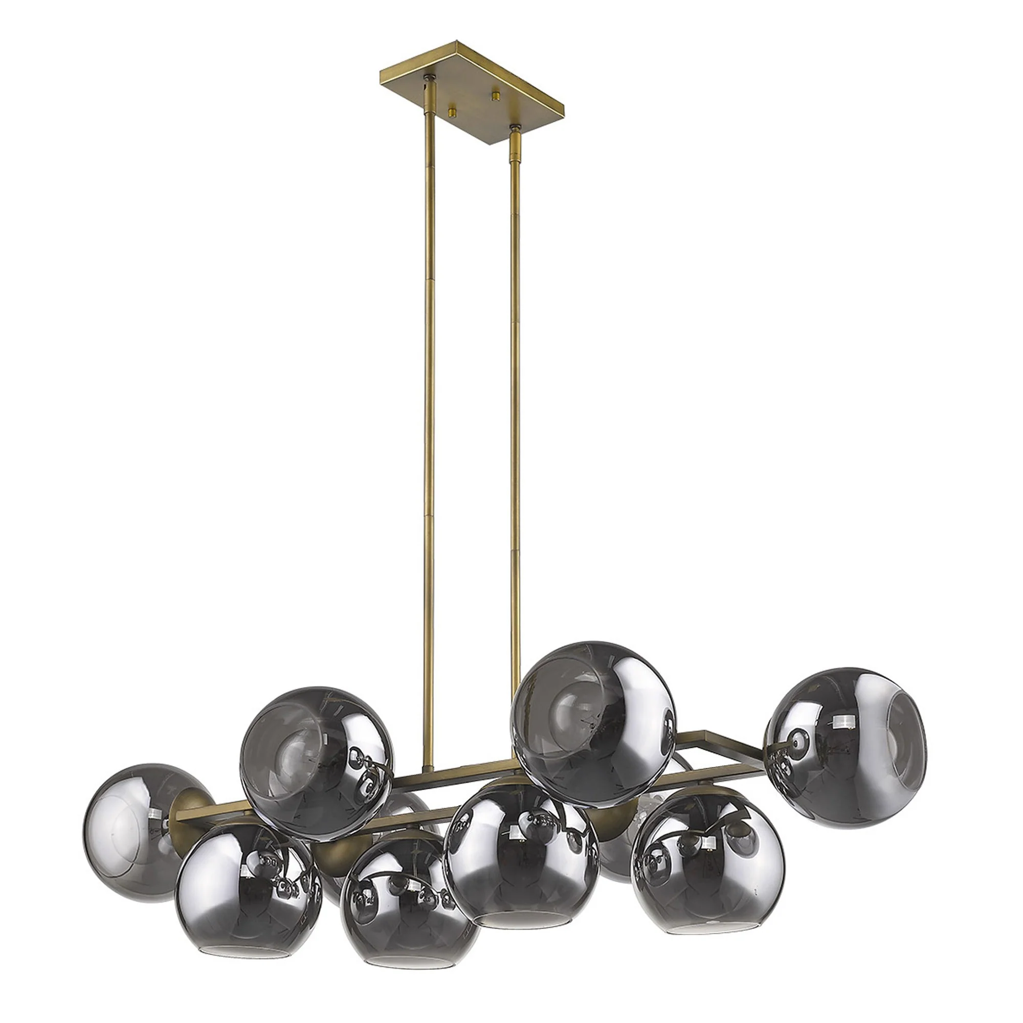 Lunette 10-Light Aged Brass Island Pendant By Homeroots - Image 3