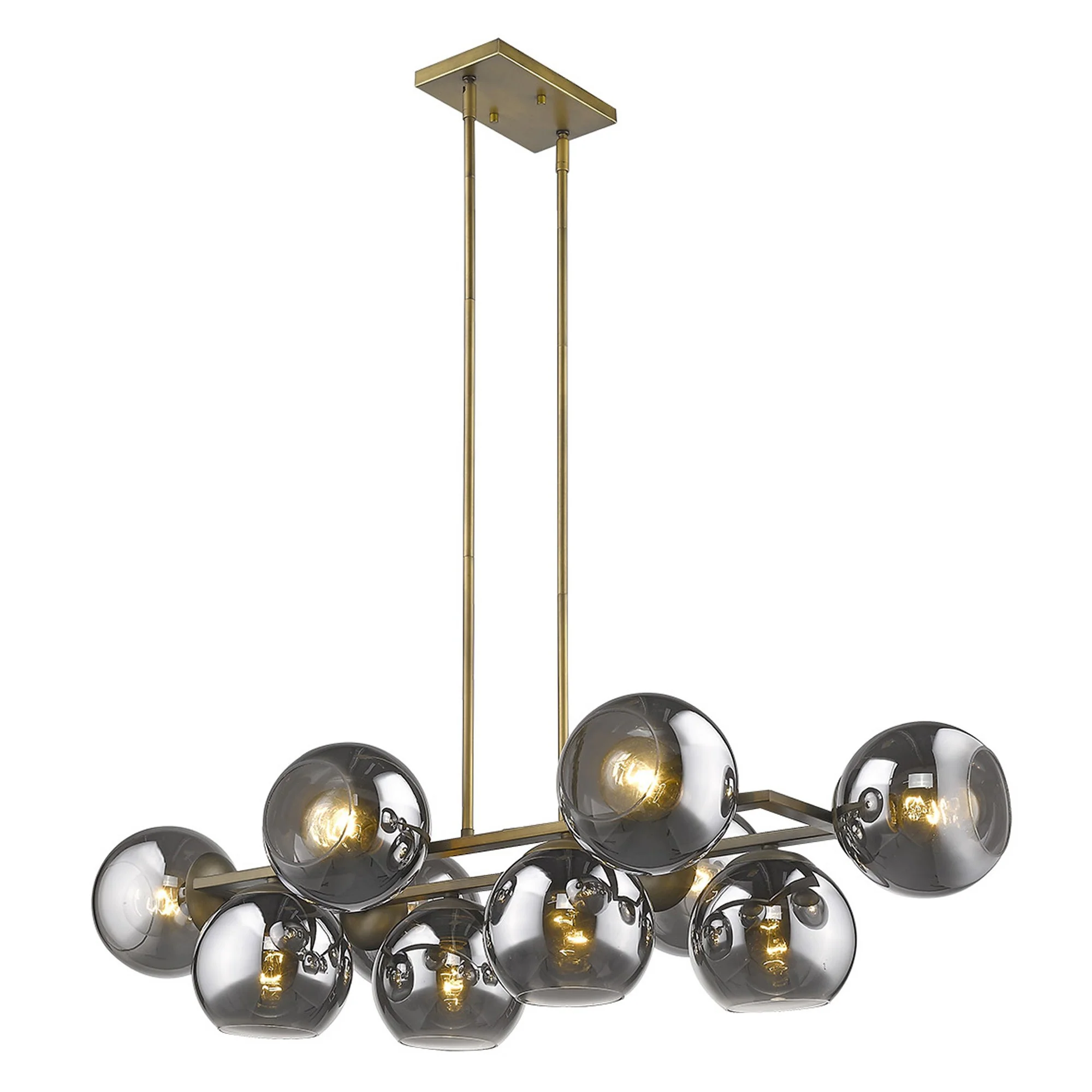 Lunette 10-Light Aged Brass Island Pendant By Homeroots - Image 4