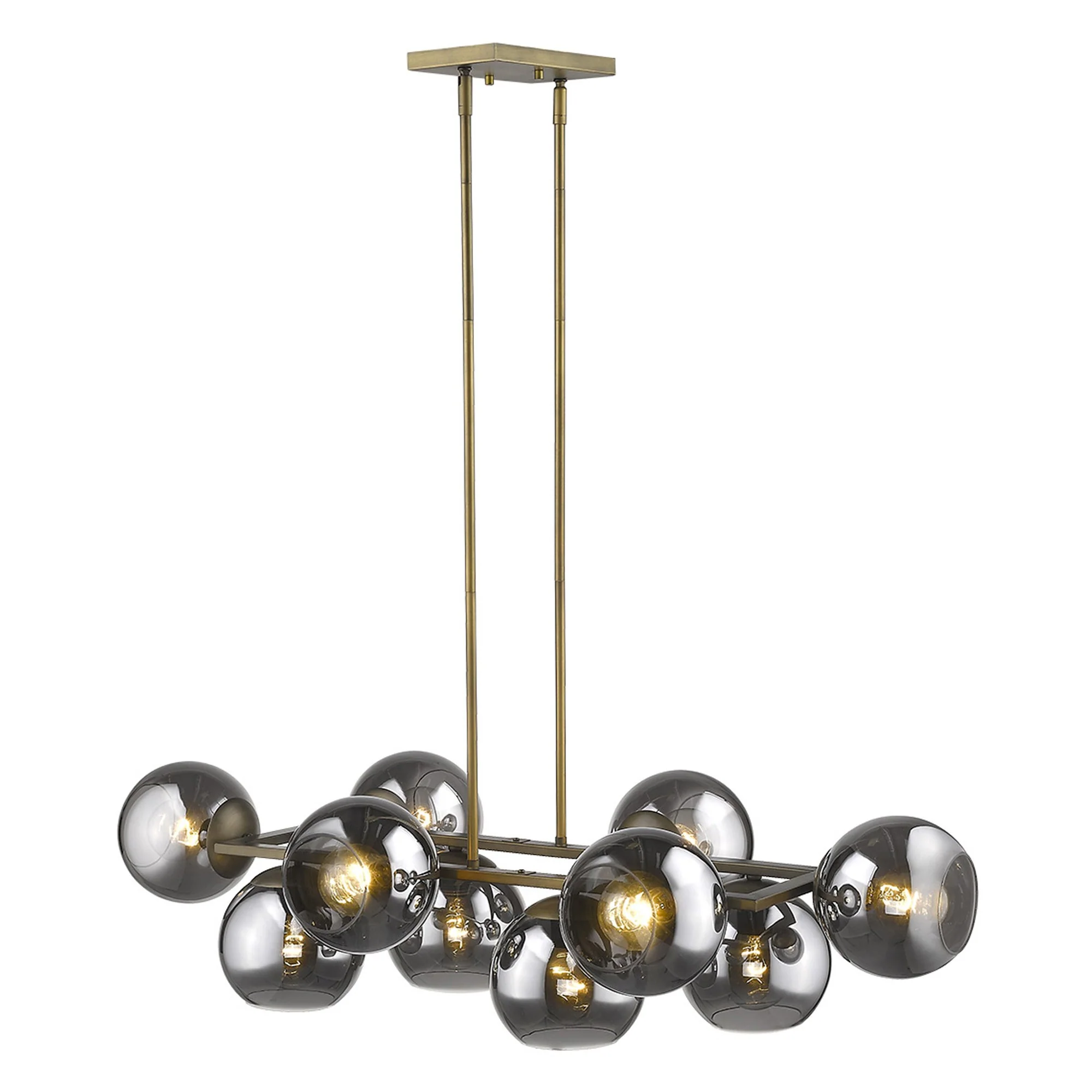 Lunette 10-Light Aged Brass Island Pendant By Homeroots - Image 5