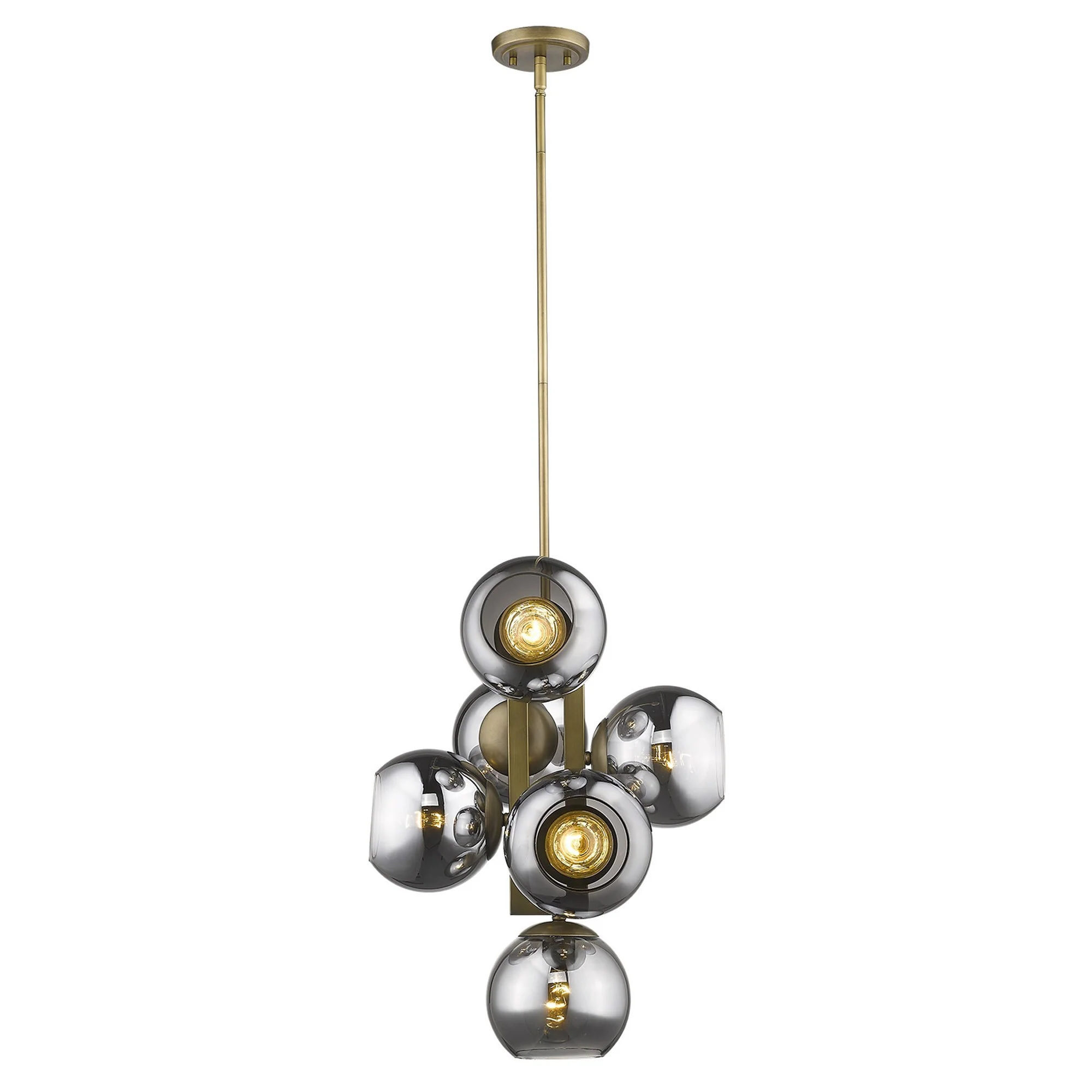 Lunette 6-Light Aged Brass Pendant By Homeroots - Image 2
