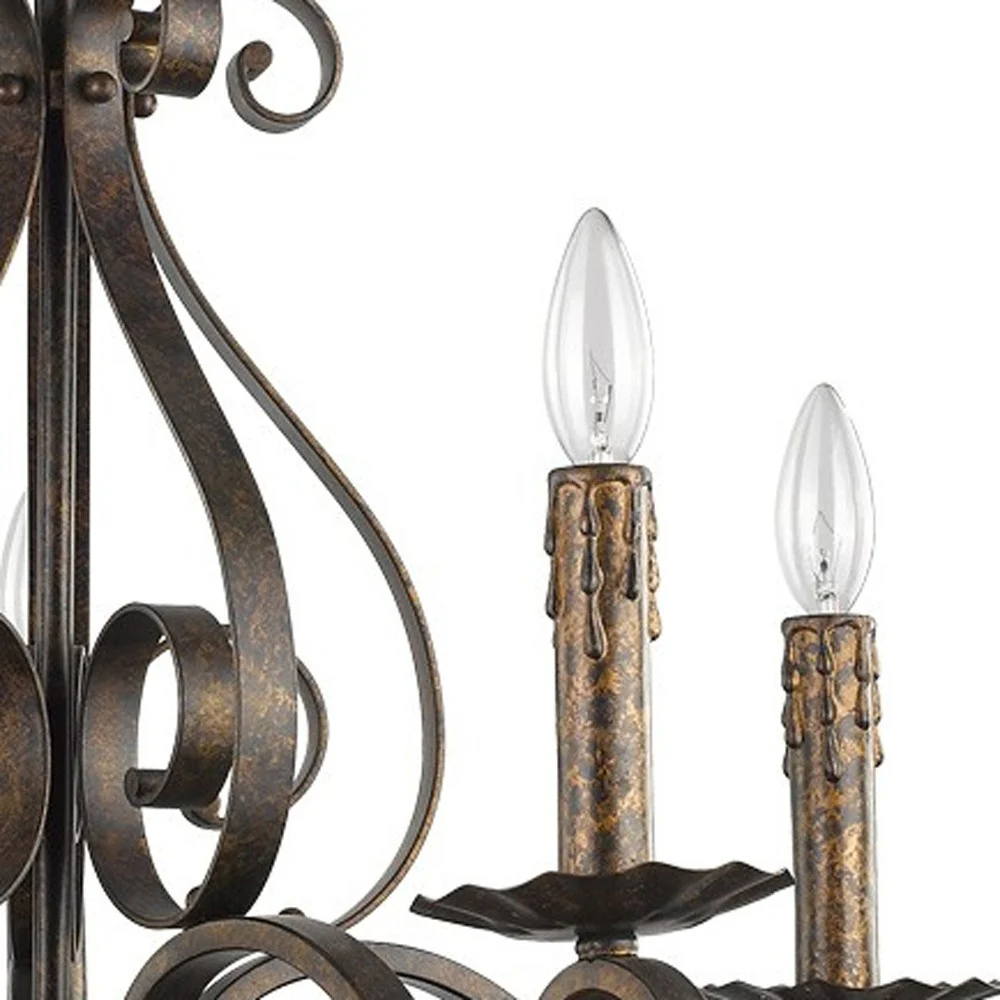 Lydia 5-Light Russet Chandelier With Melted Wax Tapers By Homeroots - Image 3