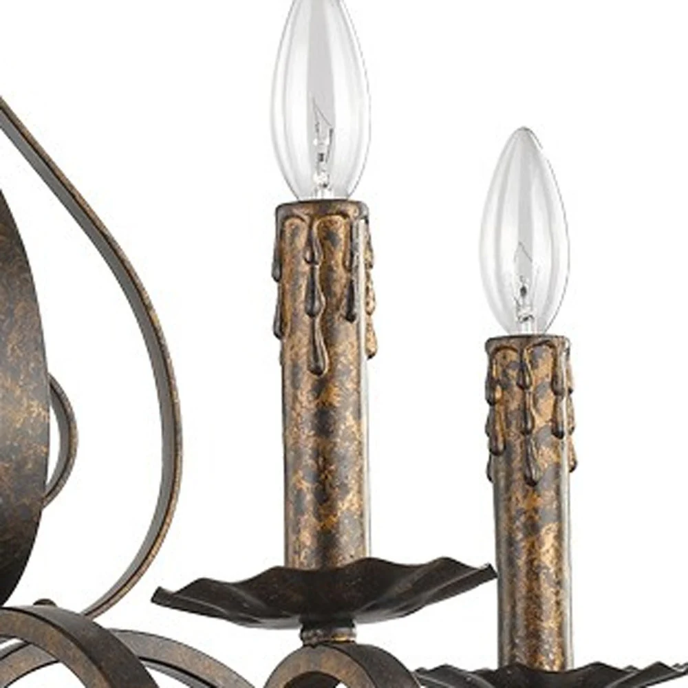Lydia 5-Light Russet Chandelier With Melted Wax Tapers By Homeroots - Image 4