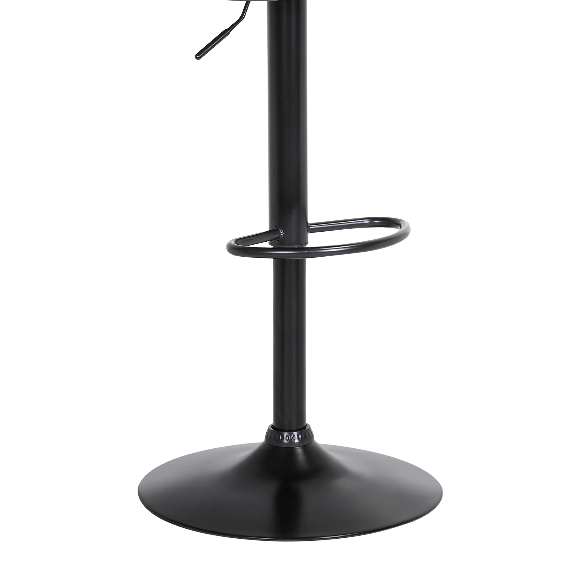 Lydia Adjustable Walnut Wood Bar Stool in Cream Faux Leather with Black Metal By Armen Living - Image 14