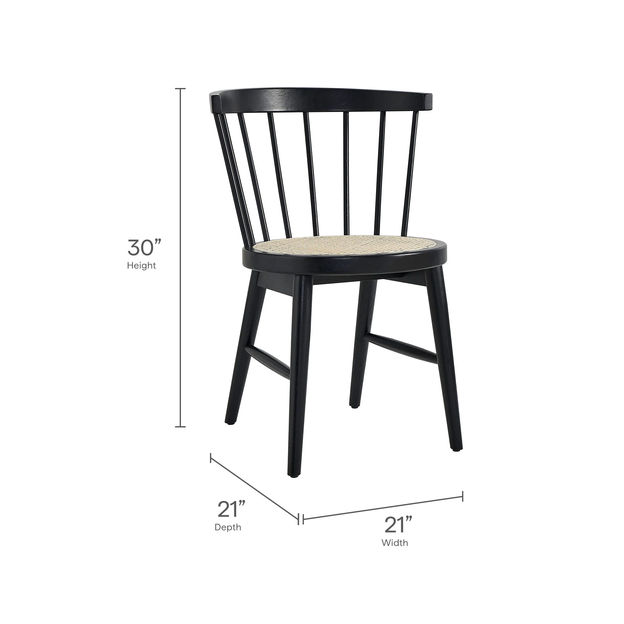 Lykke Curved Spindle Back Dining Chairs Set of 2 by Modway - Image 10