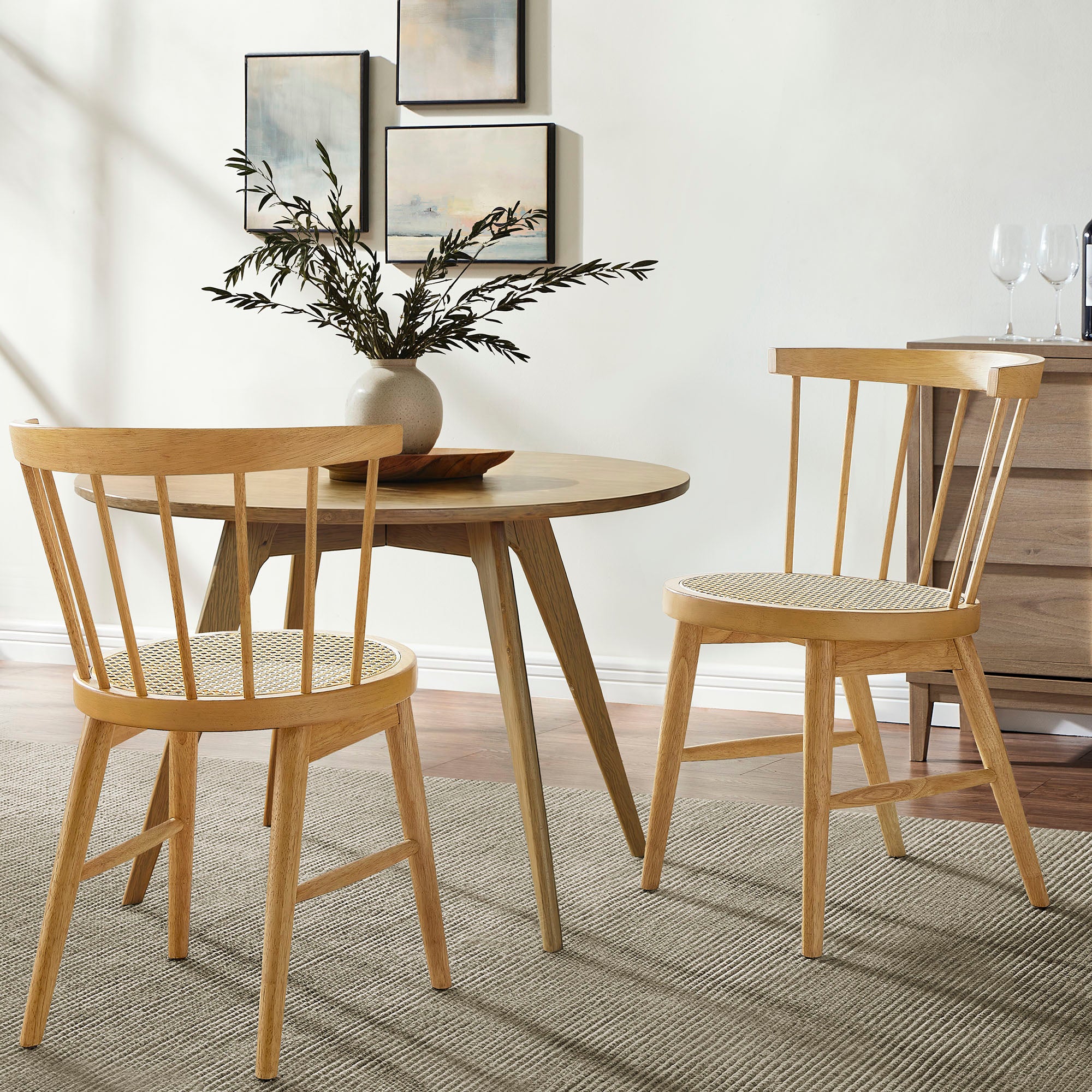 Lykke Curved Spindle Back Dining Chairs Set of 2 by Modway - Image 18