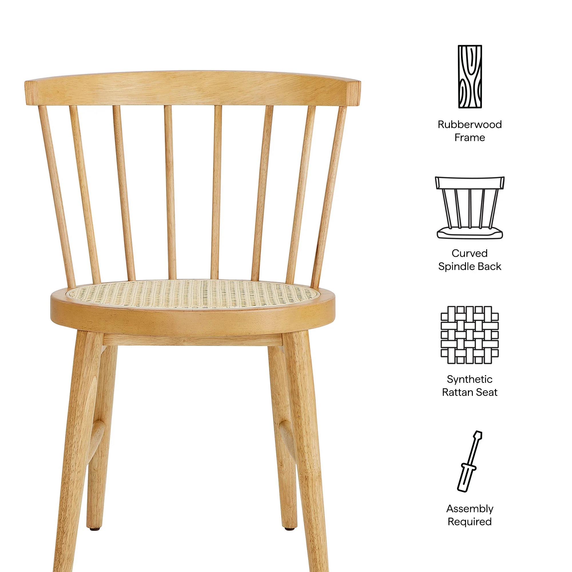 Lykke Curved Spindle Back Dining Chairs Set of 2 by Modway - Image 19