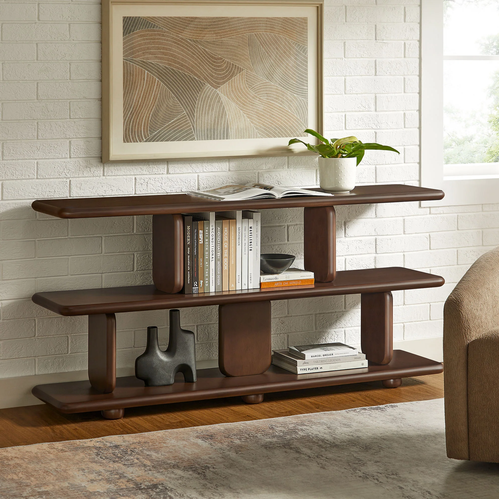 Lyle Sculptural 2-Tier Bookshelf by Modway - Image 14