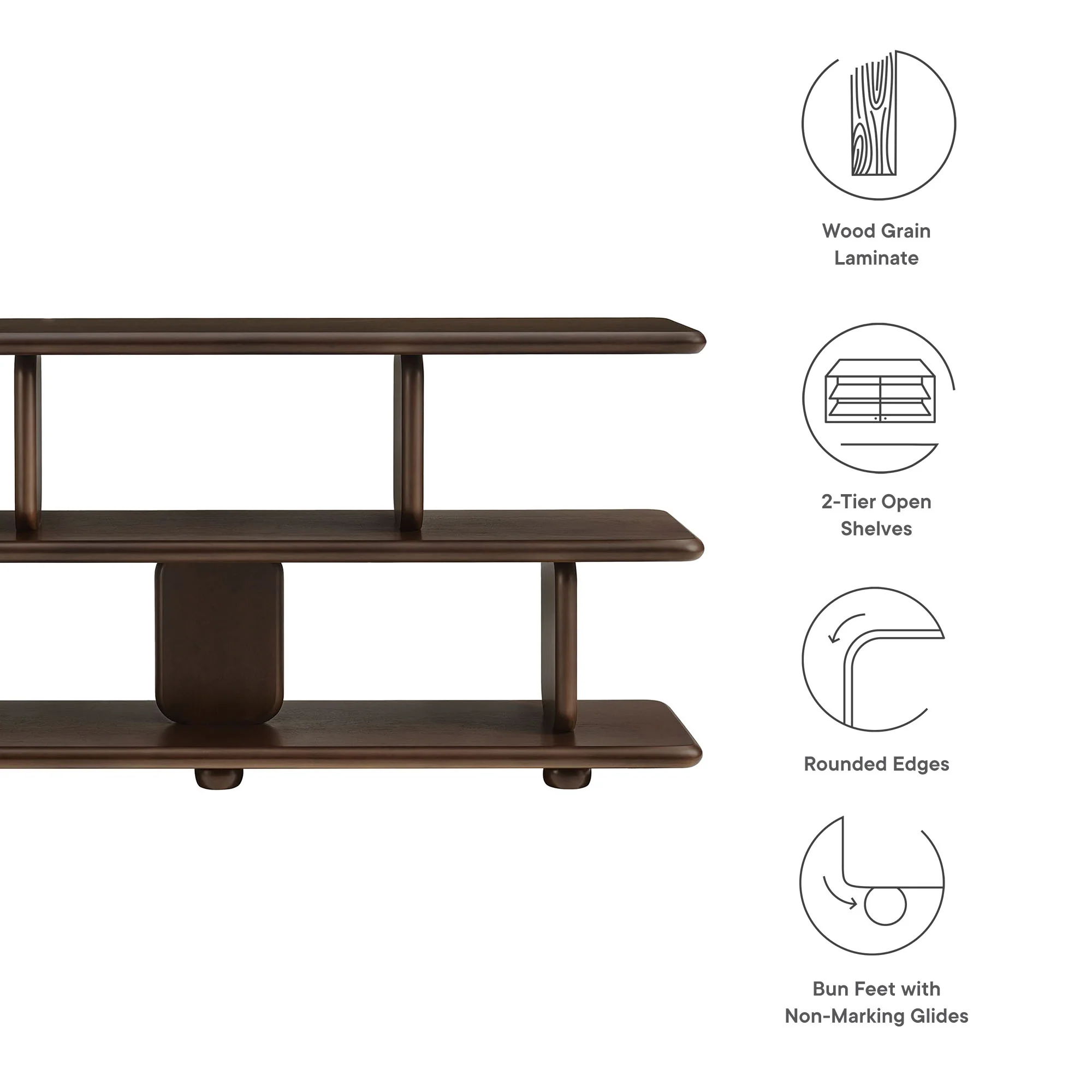 Lyle Sculptural 2-Tier Bookshelf by Modway - Image 15