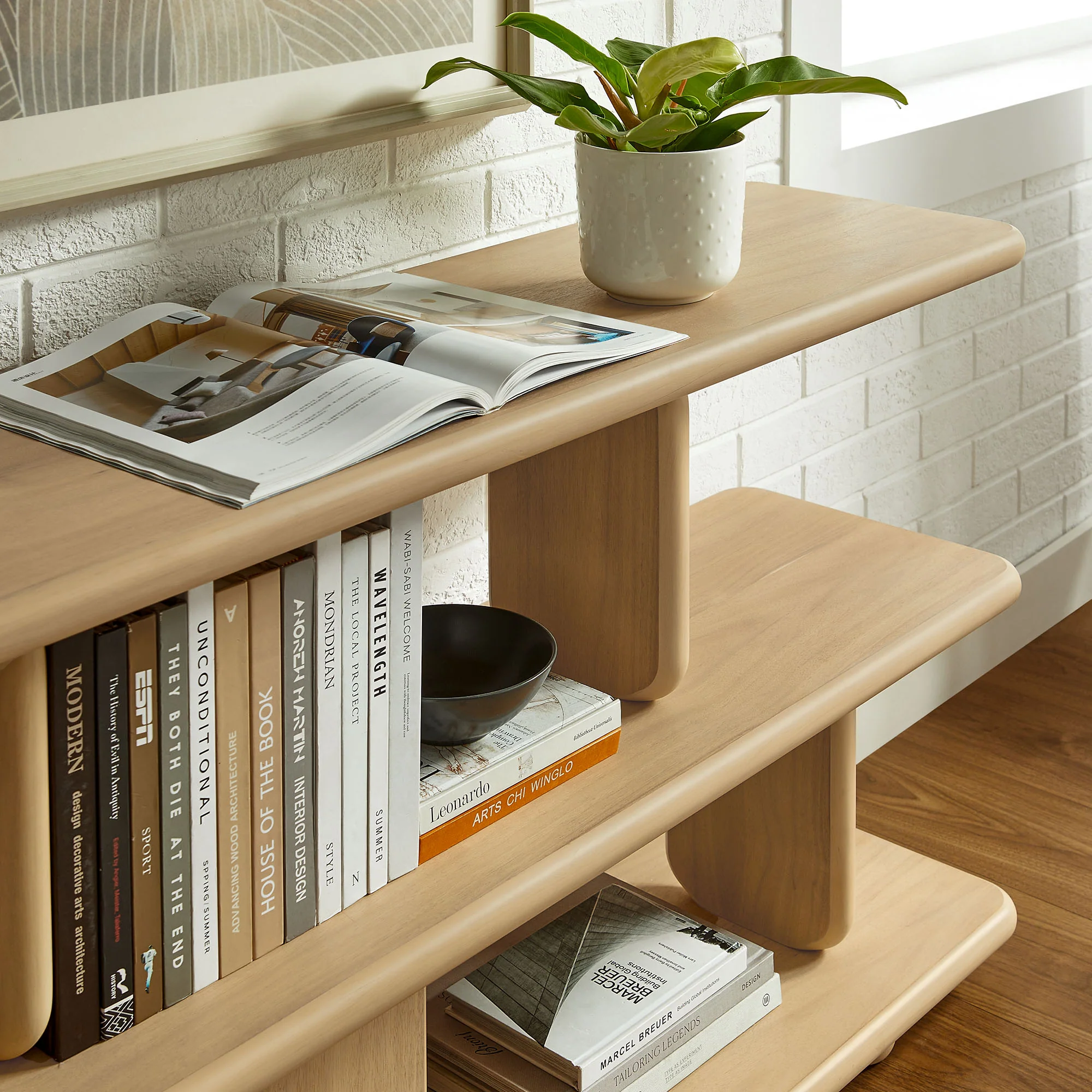 Lyle Sculptural 2-Tier Bookshelf by Modway - Image 6