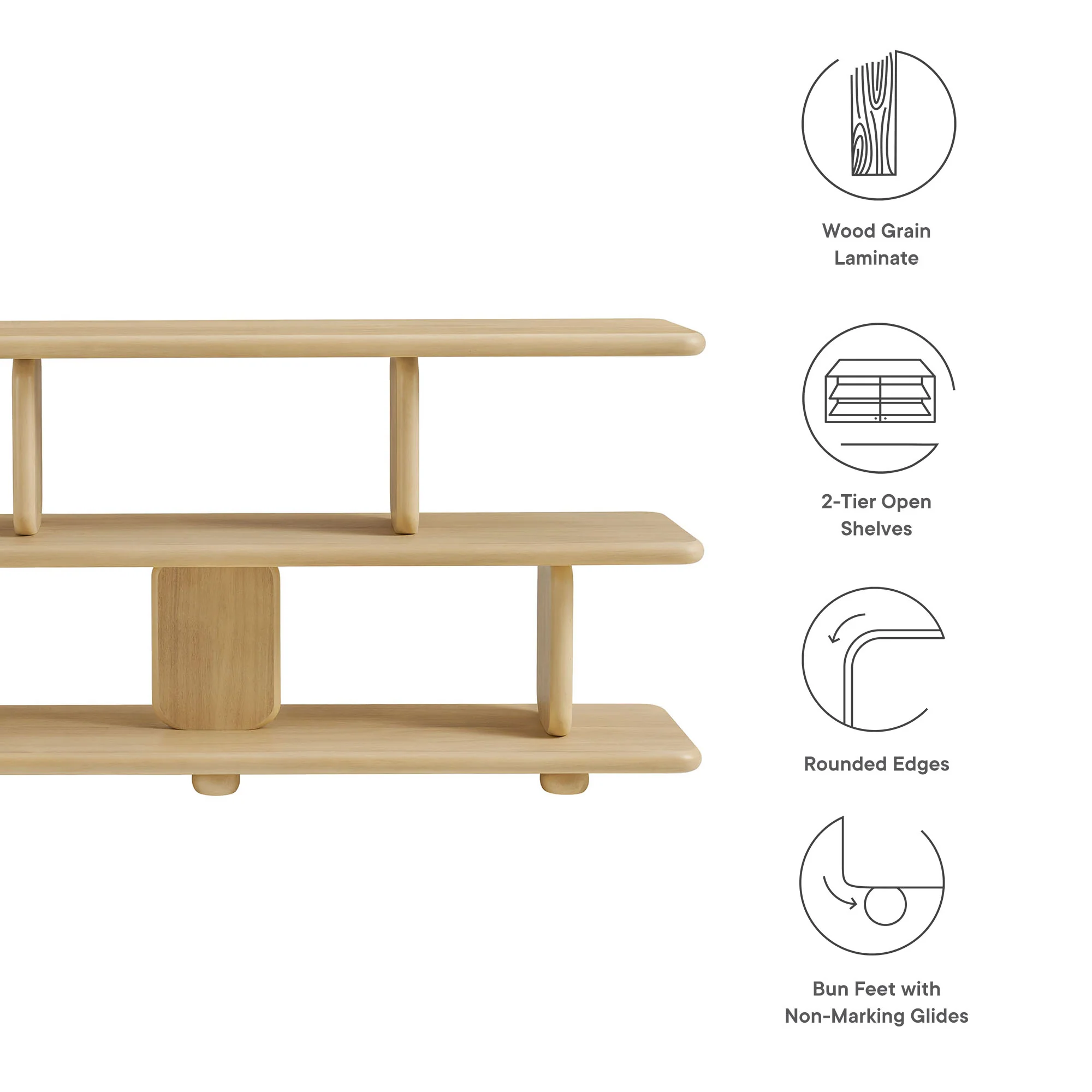Lyle Sculptural 2-Tier Bookshelf by Modway - Image 7