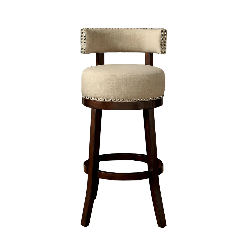 Lynsey Contemporary 24"Barstool Withlinen Cushion, Set Of 2 By Benzara - Image 2