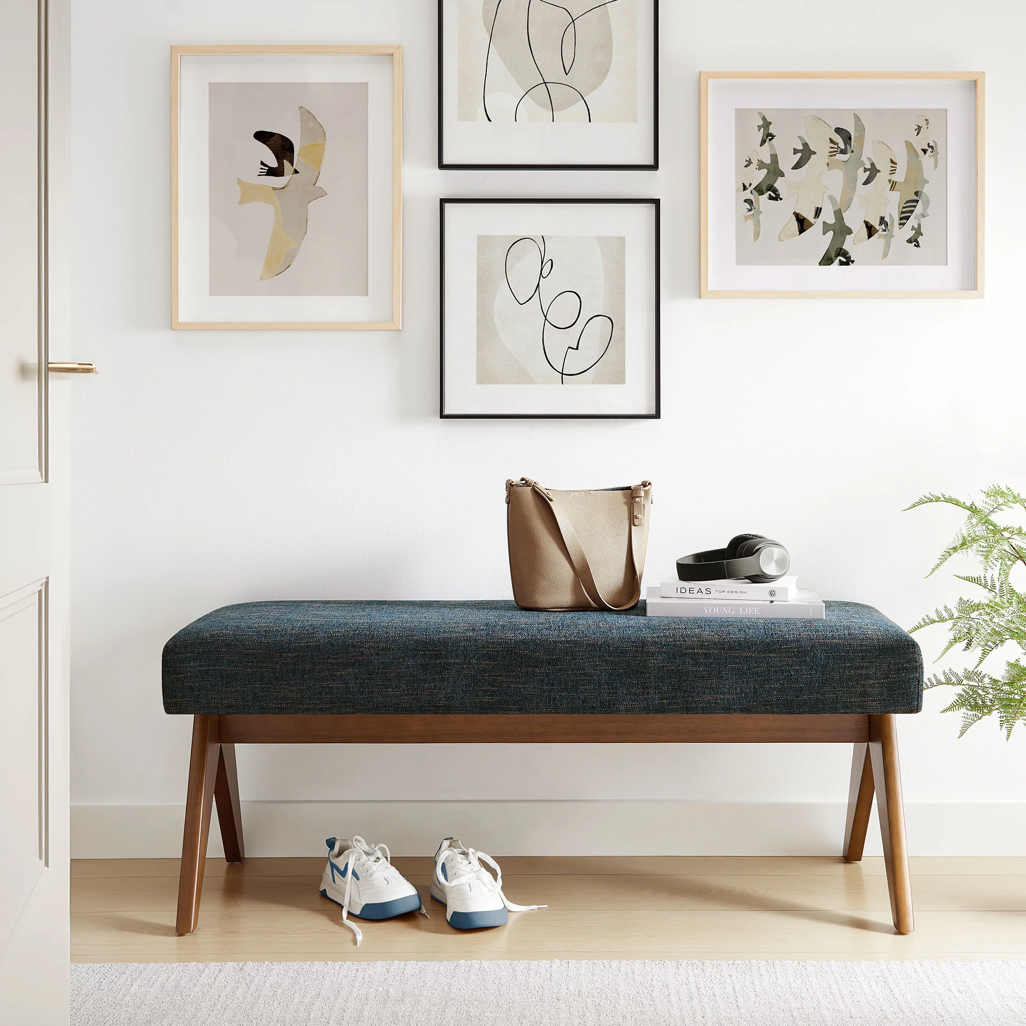 Lyra 47" Fabric Upholstered Bench by Modway - Image 16