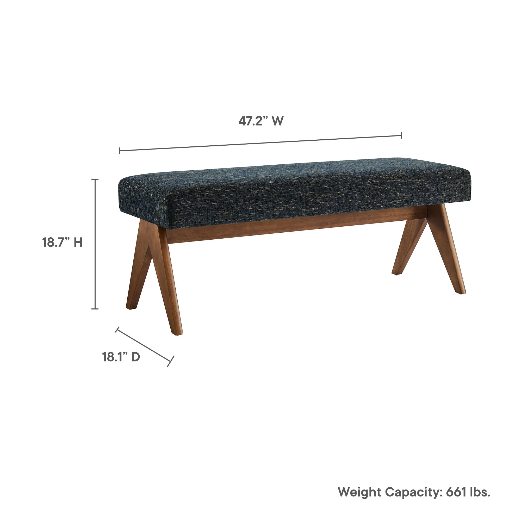 Lyra 47" Fabric Upholstered Bench by Modway - Image 18
