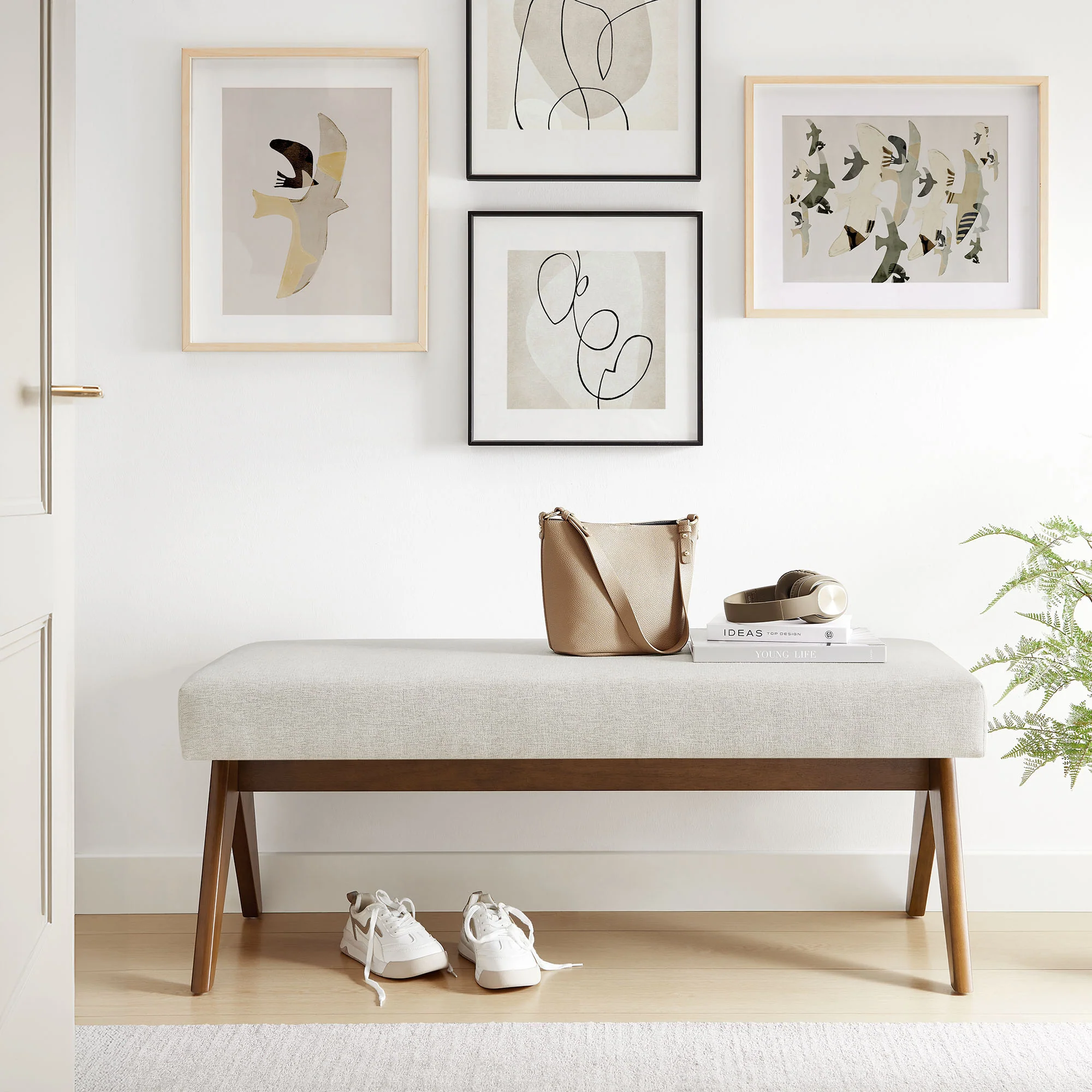 Lyra 47" Fabric Upholstered Bench by Modway - Image 25